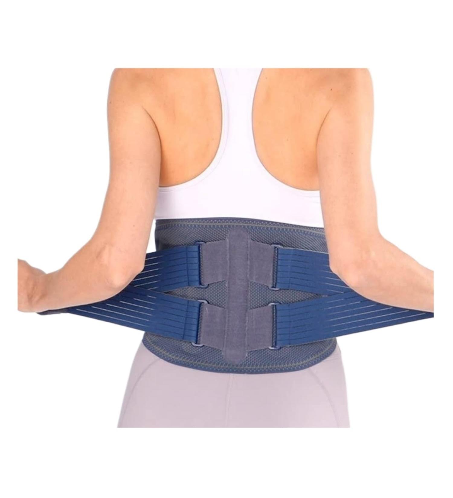 Back Brace Lumbar Support Back Brace Adjustable Lumbar Support Belt Keeps Posture Corrector Waist Trainer Waist Belt(Medium) Medium Blue - Buy Online on GoSupps.com