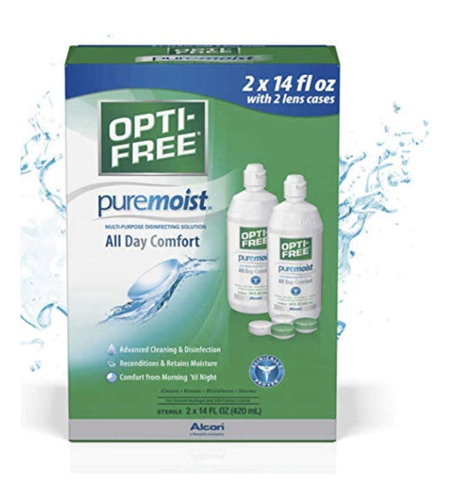 Opti-Free PureMoist Contact Lens Care Solution 2 pk./14 fl. oz. with Lens Cases - Buy Now! - Buy Online on GoSupps.com