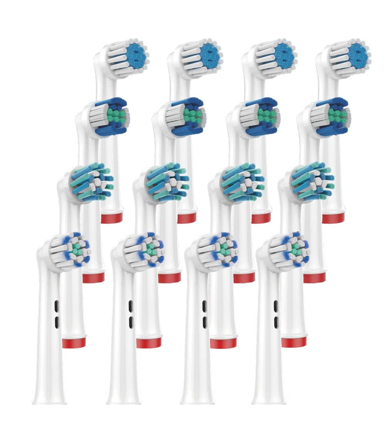 RONSIT Replacement Toothbrush Heads for Oral-B - 16 Assorted Electric Brush Heads Compatible with Pro 1000/3000/5000/7000/8000/9600 - International Shipping Available - Buy Online on GoSupps.com