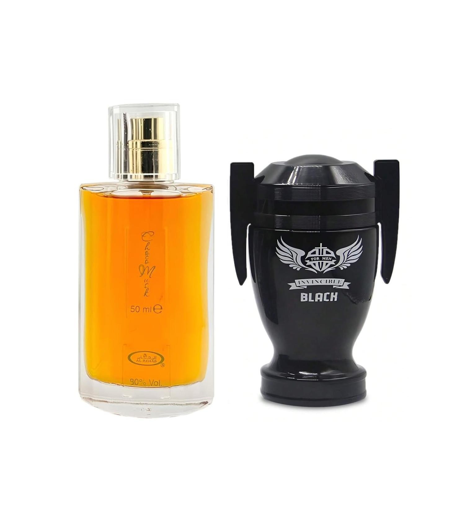 Choco Musk&Invincible Black Men s Cologne-Rich Chocolate & Musk Eau De Toilette Long-Lasting Scent Perfume for Men Elegant Bottle 3.4 Fl Oz Fragrance for Refined Occasions Choco Musk&Invincible Black 2.53 Fl Oz (Pack of 2) - Buy Online on GoSupps.com