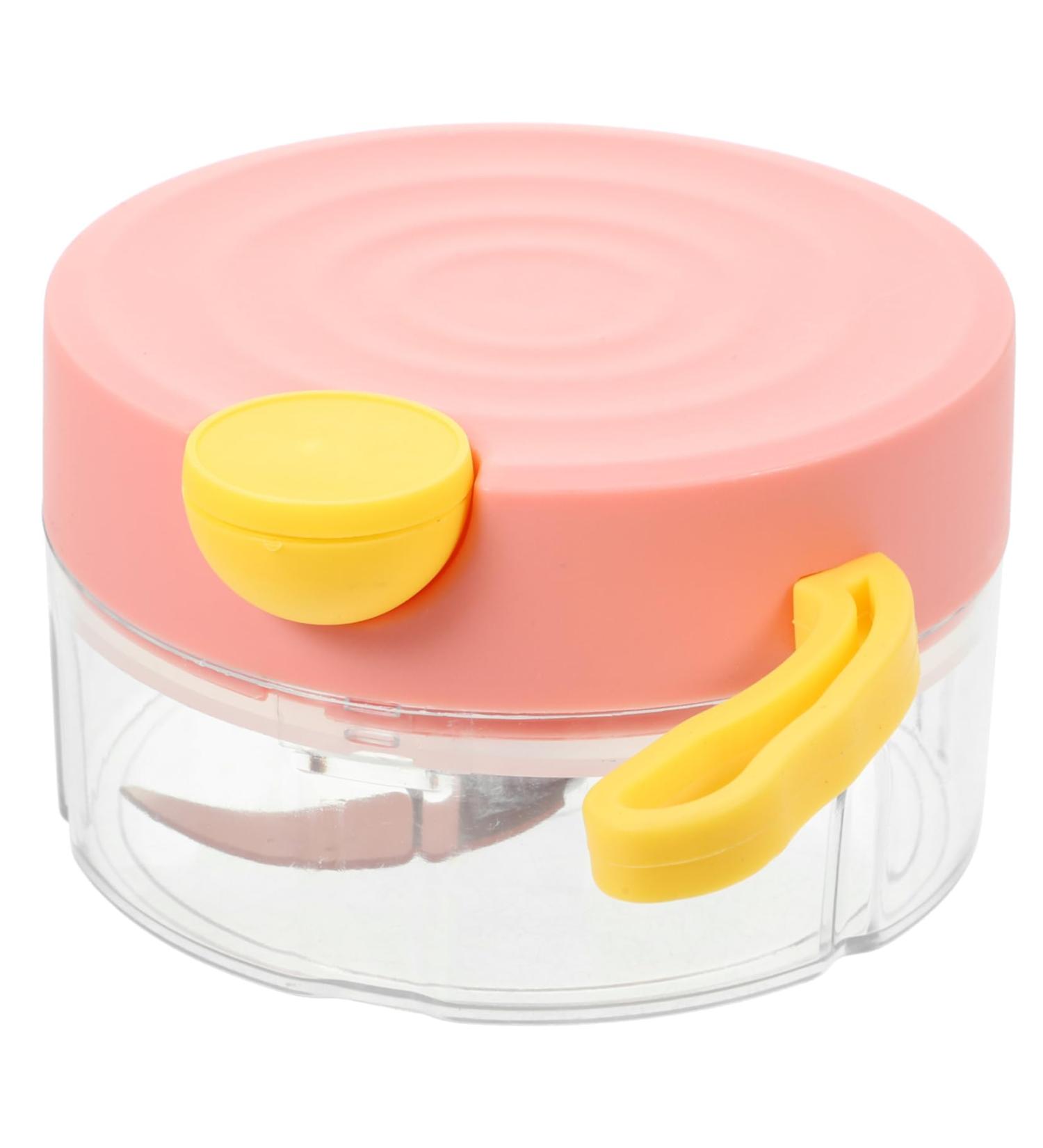 HOMSFOU Garlic Chopper Manual Food Chopper Onion Chopper Electric Vegetable Shredder Ginger Masher Mini Garlic Kitchen Food Mincer Spice Chopper Chili Joystick Meat Crusher Pink 10.5X10.5X6.5CM - Buy Online on GoSupps.com