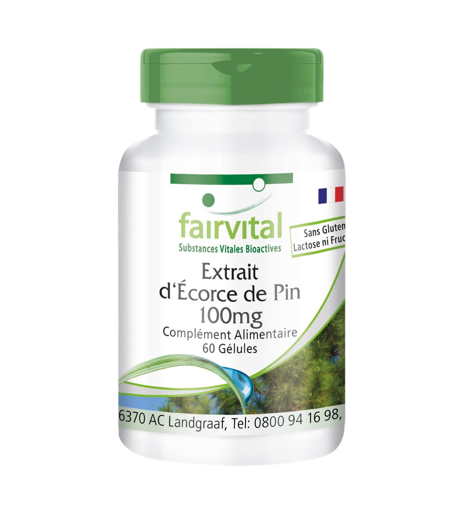 Fairvital | Pine bark extract 100mg VEGAN - Highly dosed - 60 capsules - 95% proanthocyanidins - Buy Online on GoSupps.com