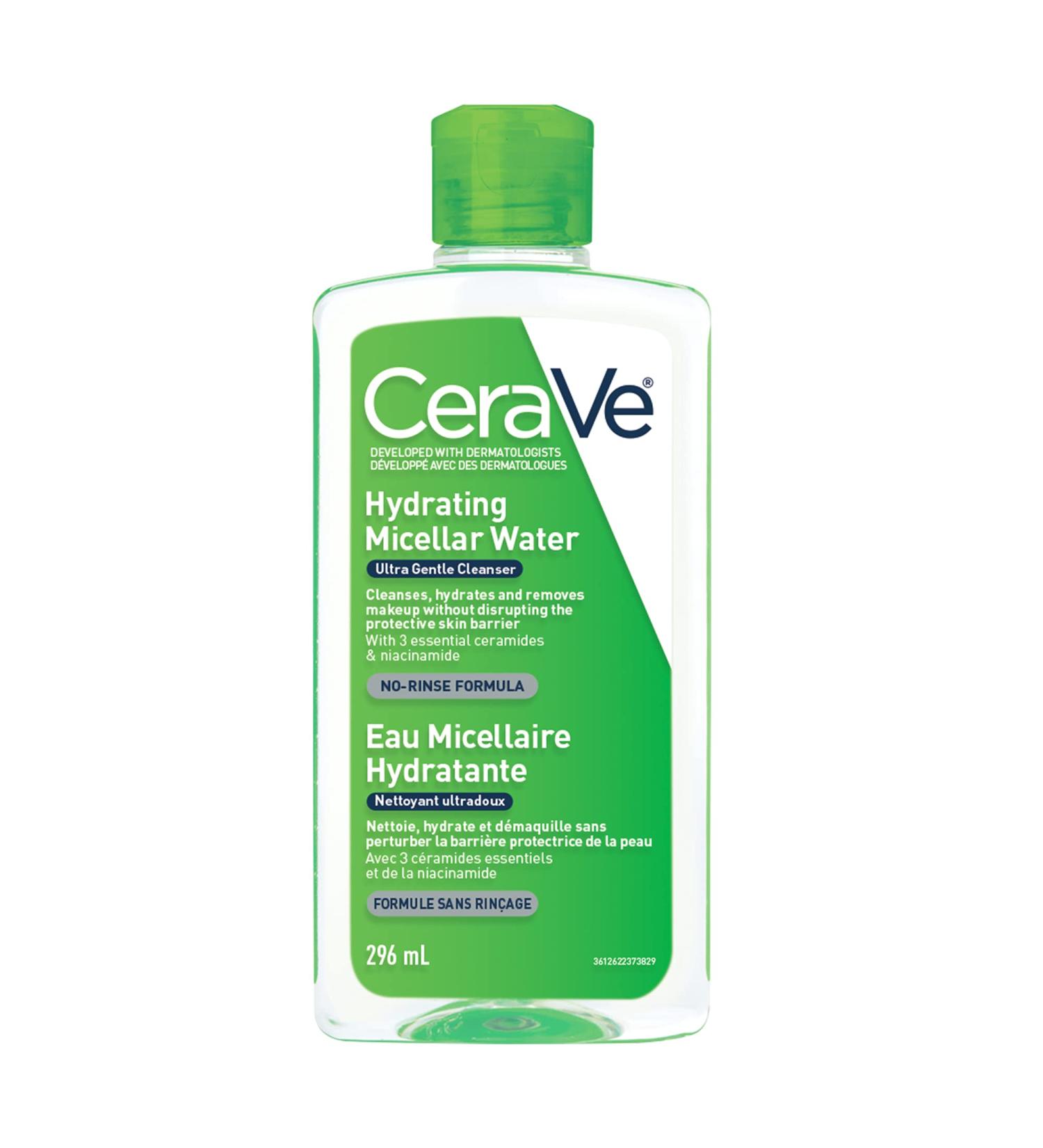 Cerave Micellar Water Hydrating Facial Cleanser and Eye Makeup Remover with Essential Ceramides Hyaluronic Acid and Niacinamde (Vitamin B3) Fragrance Free & Non-irritating 296ml - Buy Online on GoSupps.com