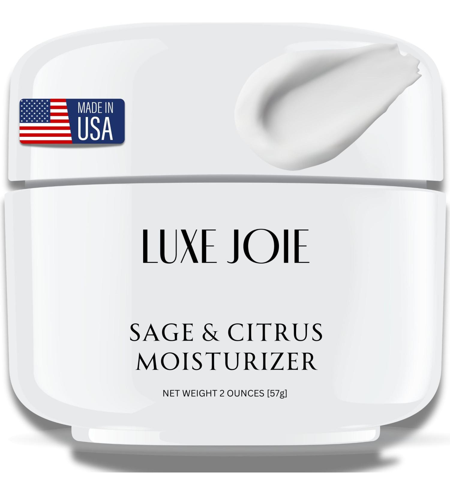 LuxeJoie Sage & Citrus Moisturizer Oil-Free Natural Face Cream for All Skin Types | Anti-Wrinkle & Tightening | 2 oz - Buy Online on GoSupps.com