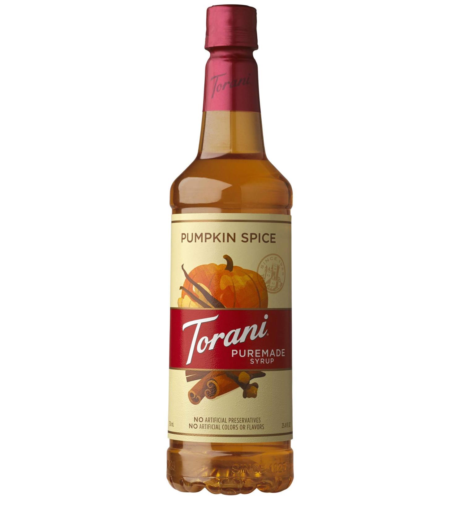Torani Puremade Pumpkin Spice Syrup 750 mL - 25.4 Fl Oz (Pack of 1) - Buy Online on GoSupps.com