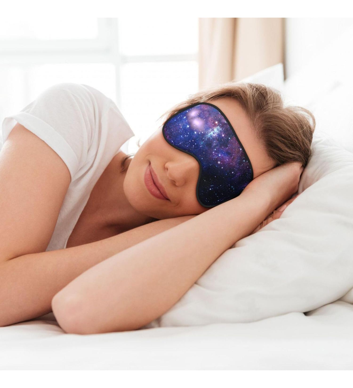 Blue & Purple Galaxy Print Soft Eye Mask - Comfortable Sleep Mask for Men & Women | Ideal for Travel & Rest - Buy Online on GoSupps.com