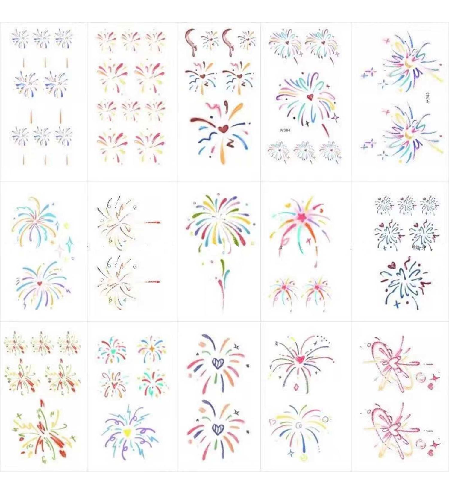 Fireworks Line Waterproof Temporary Tattoo Sticker - Multicolor Fantasy Butterfly Design - Buy Online on GoSupps.com