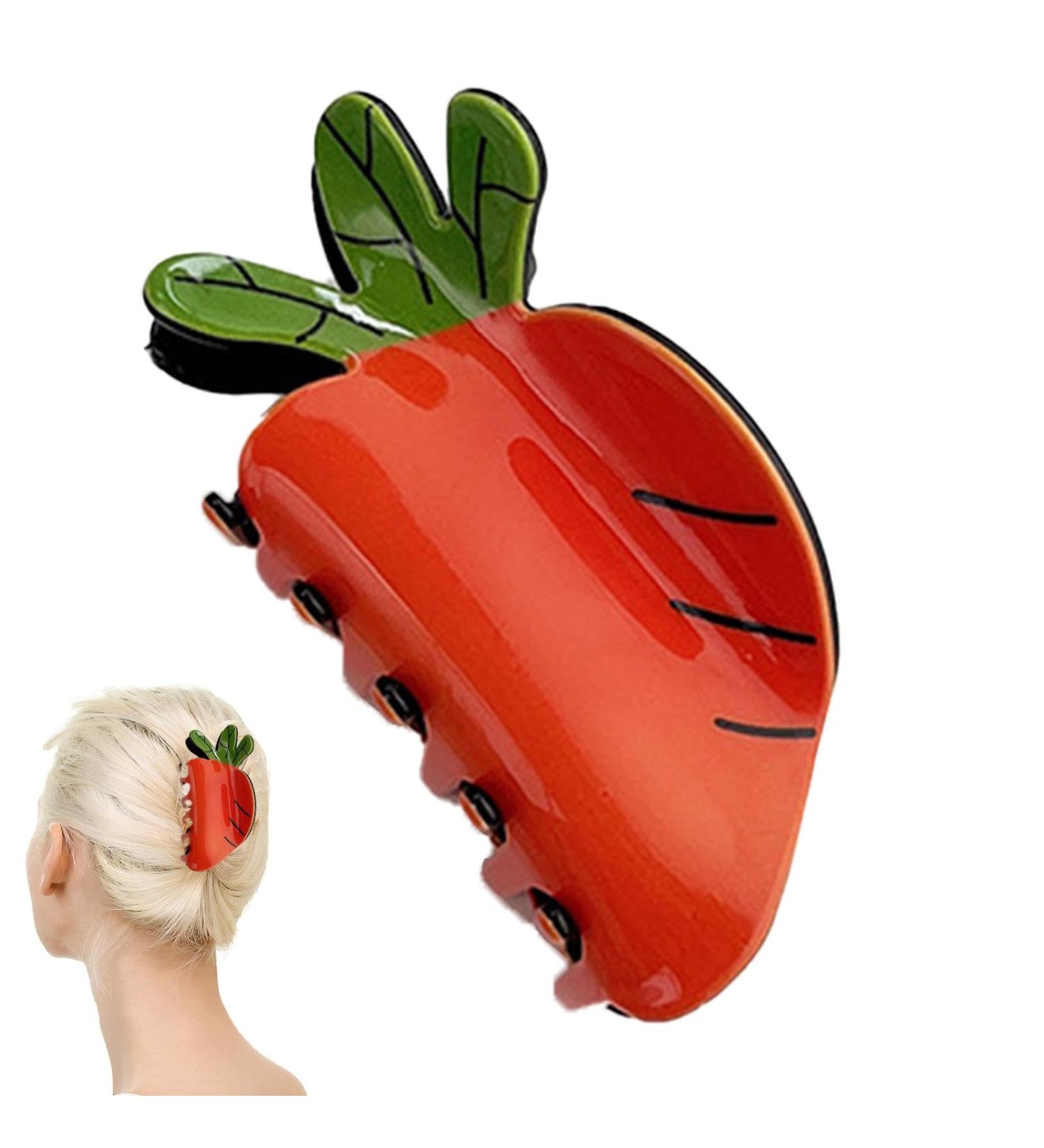 Food Hair Clips - Cute Food Hairpin Funky Summer Beach Fruit Shape Hair Clip Strong Hold Hair Jaw Barrettes for Girls Teens Adults carrot - Buy Online on GoSupps.com