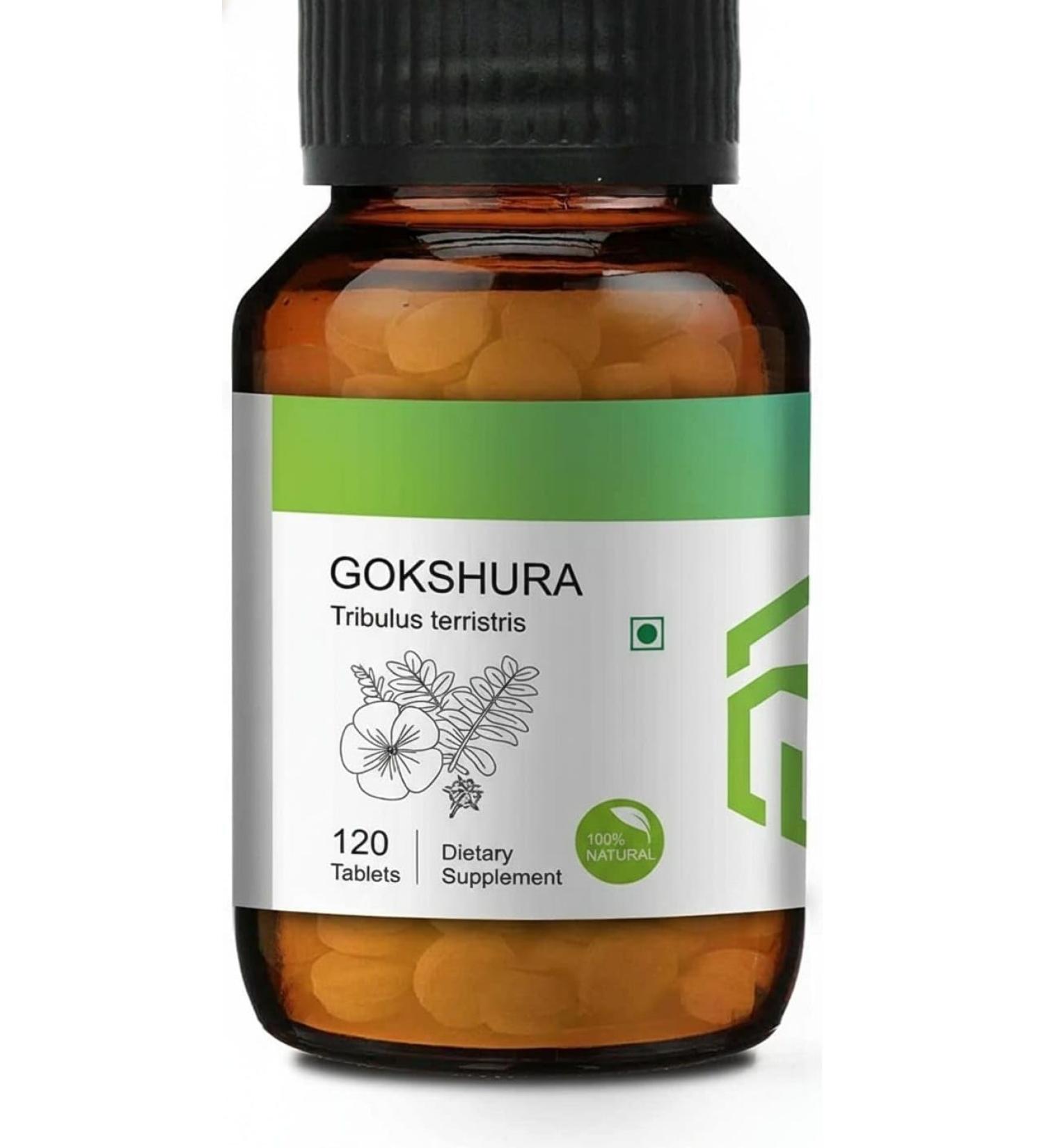 Vishopy Naturals Gokshura Tablets (Tribulus terrestris) All Natural Pure Herbs 500mg x 120 Tablets