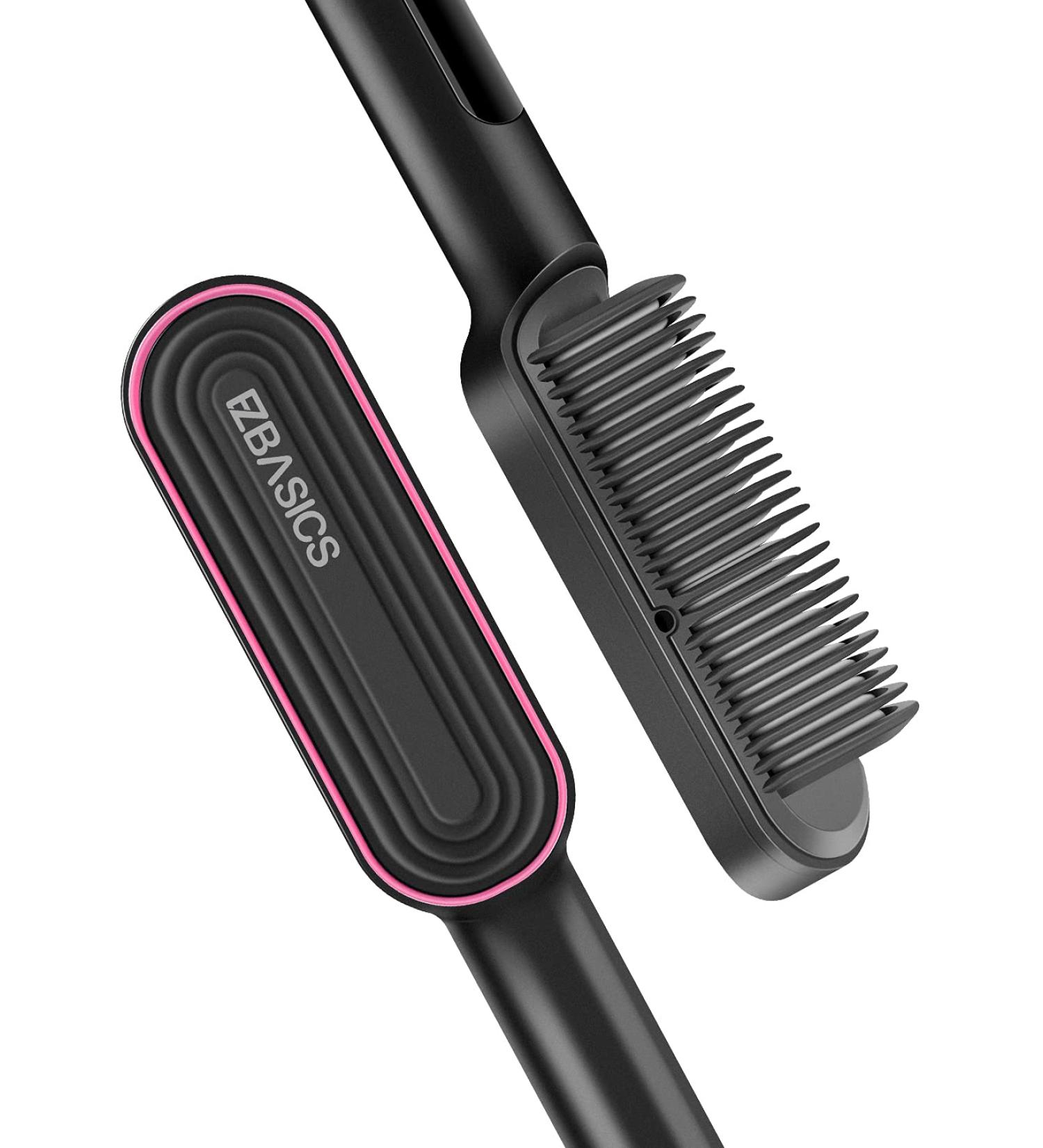 EZBASICS Ionic Hair Straightening Brush - 9 Heat Levels for Frizz-Free Silky Hair - Fast Heating & Anti-Scald - Professional Salon Results at Home - Buy Online on GoSupps.com