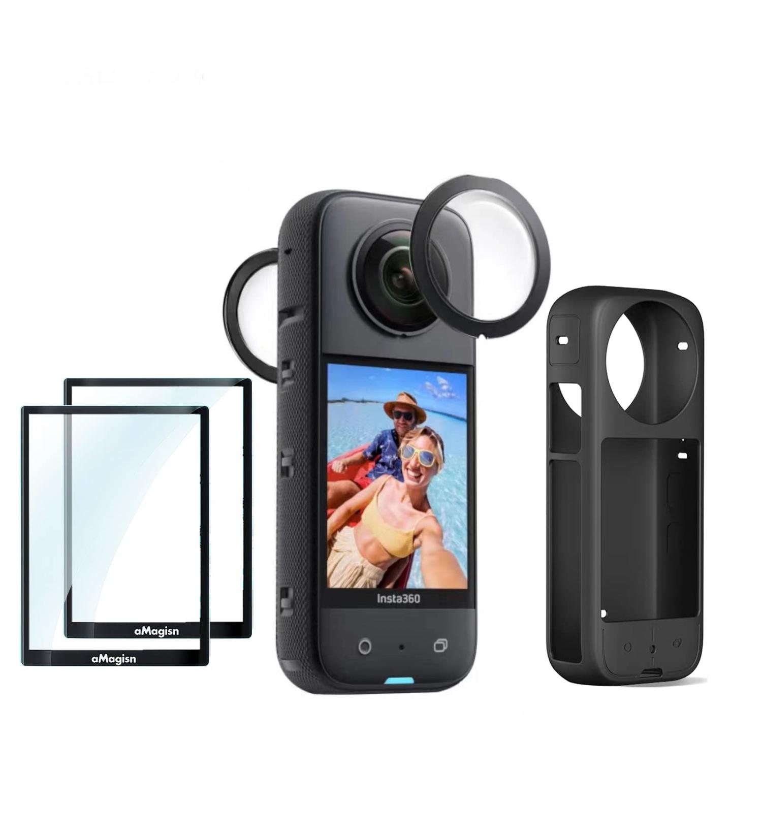 Insta360 x3 Silicone Protective Cover Case with Screen Protectors and Lens Guards Bundle - Buy Online on GoSupps.com