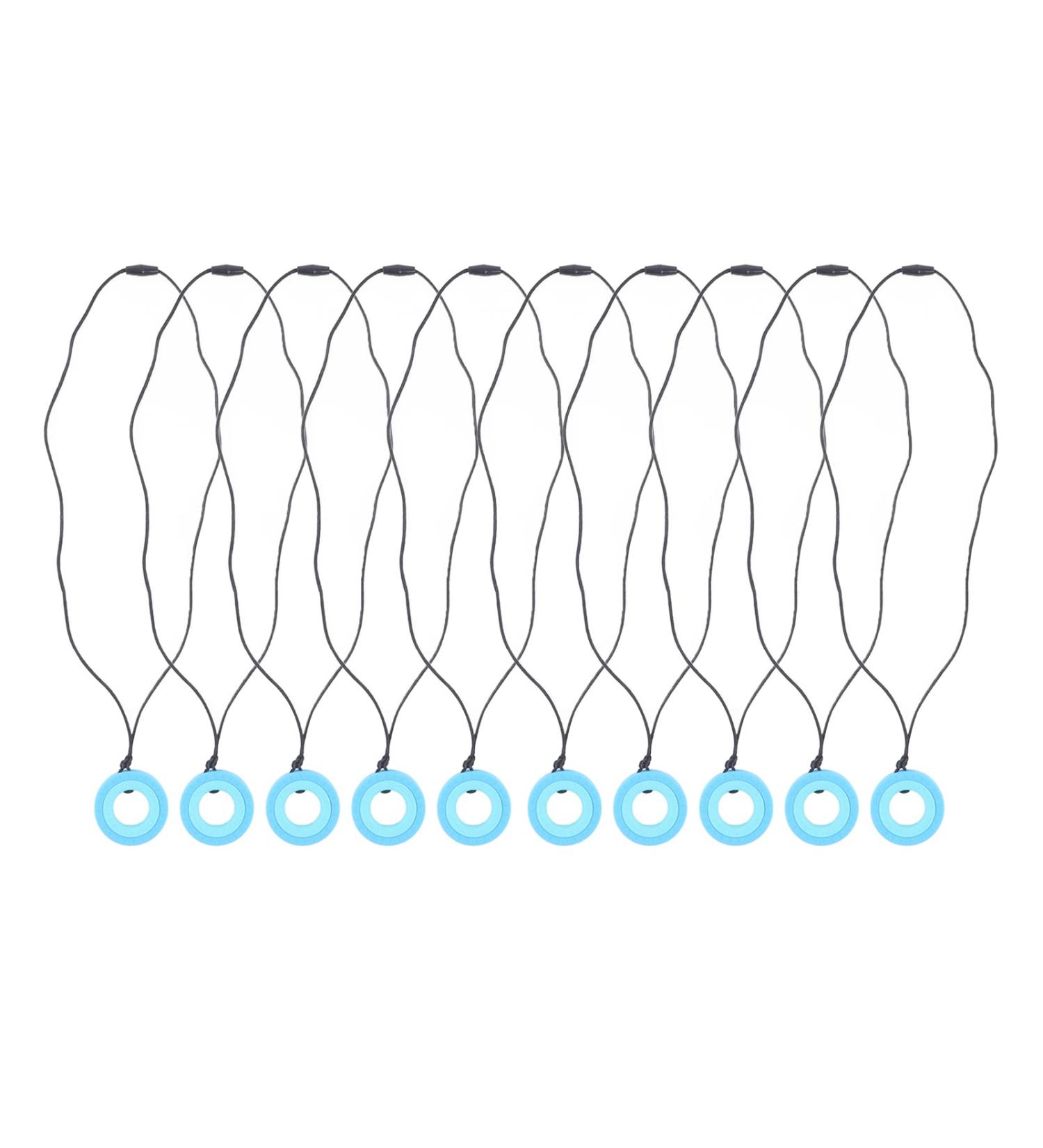 10PCS Baby Teething Necklace | Safe Silicone Chew Toy for Kids | Sensory Pendant Necklace (Dark Blue) - Buy Online on GoSupps.com