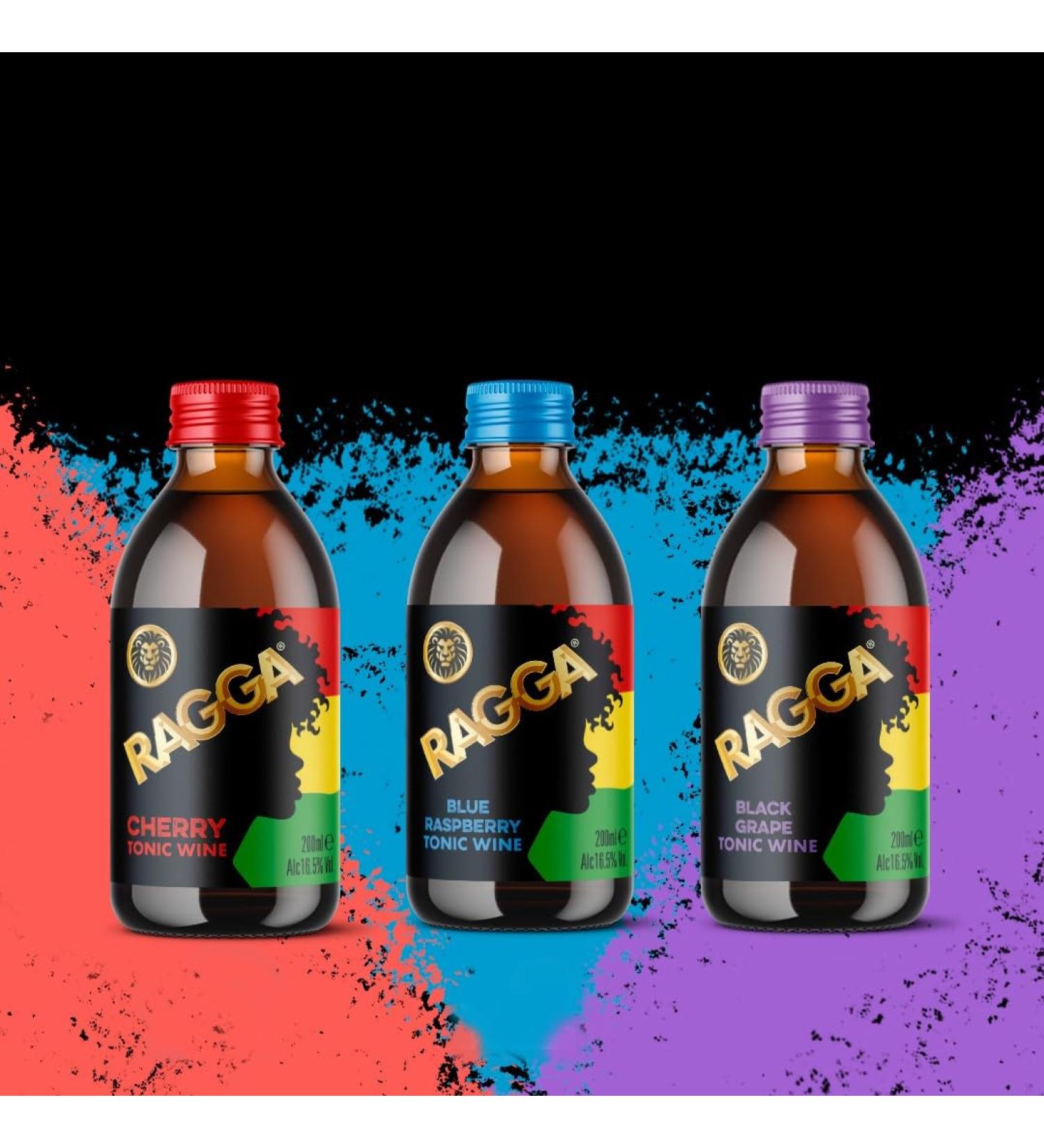 Ragga Tonic Cherry Black Grape & Blue Raspberry Bundle 6 x 200ml 16.5% Abv