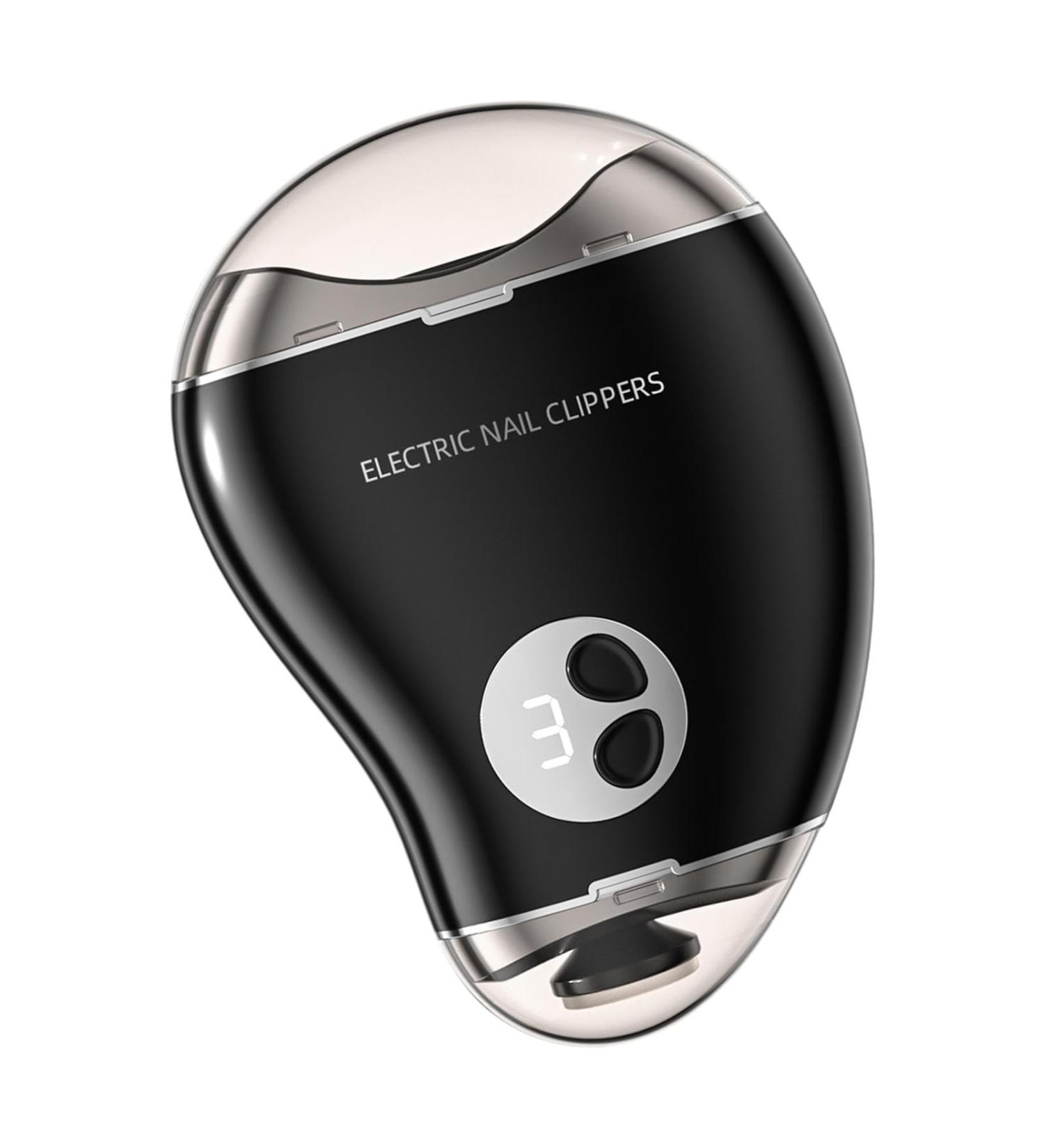 Electric Nail Clippers - Safe Double ABS Nail Clippers | Rechargeable Electric Nail Clippers 500mAh | Electric Nail Clippers for Adults Mango Shape 3 Speed | Nail Buffer Black - Buy Online on GoSupps.com