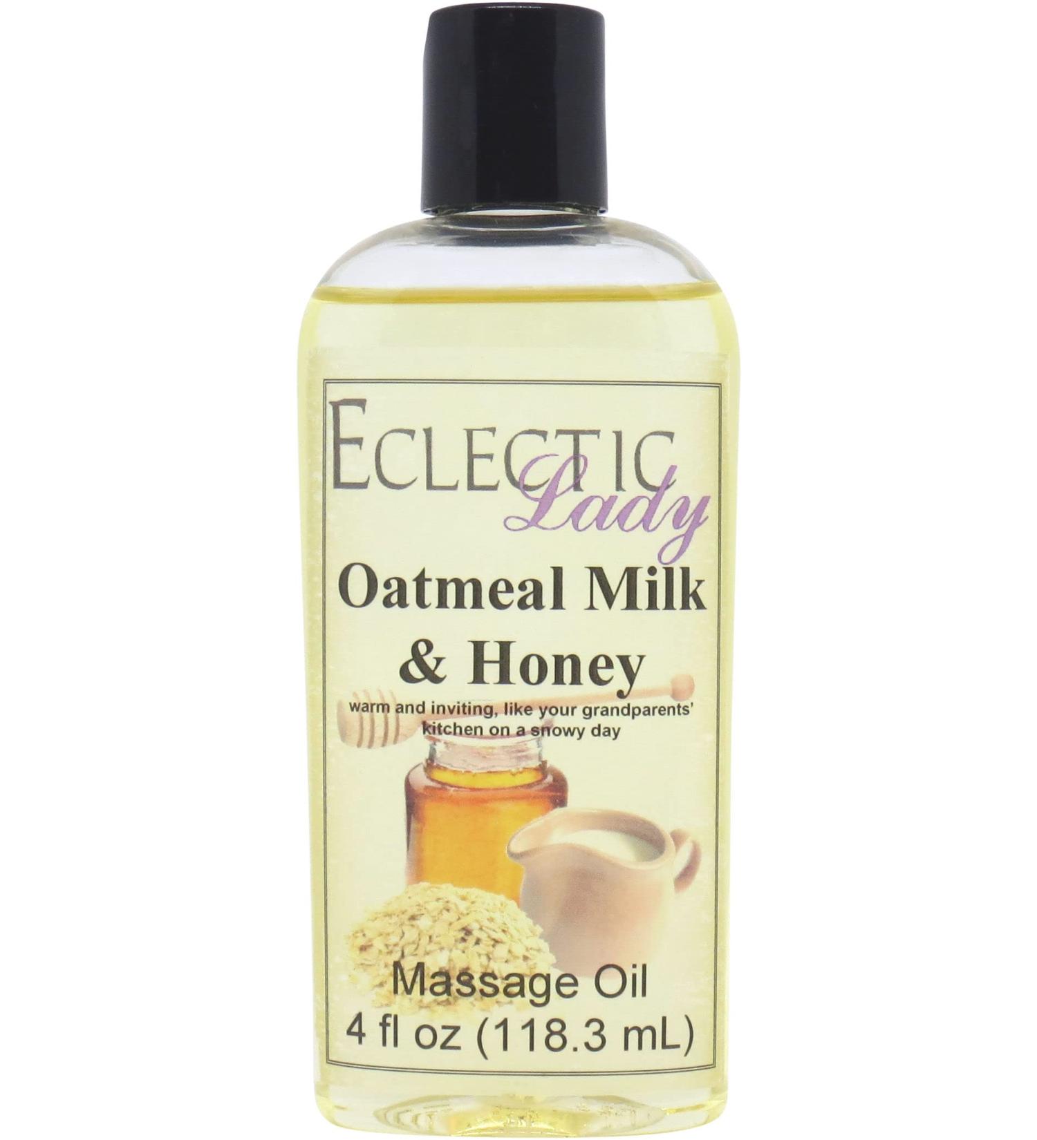 Buy Oatmeal Milk and Honey Massage Oil 4 oz | Sweet Almond & Jojoba Oil | Preservative Free | Aromatherapy & Relaxation - Buy Online on GoSupps.com