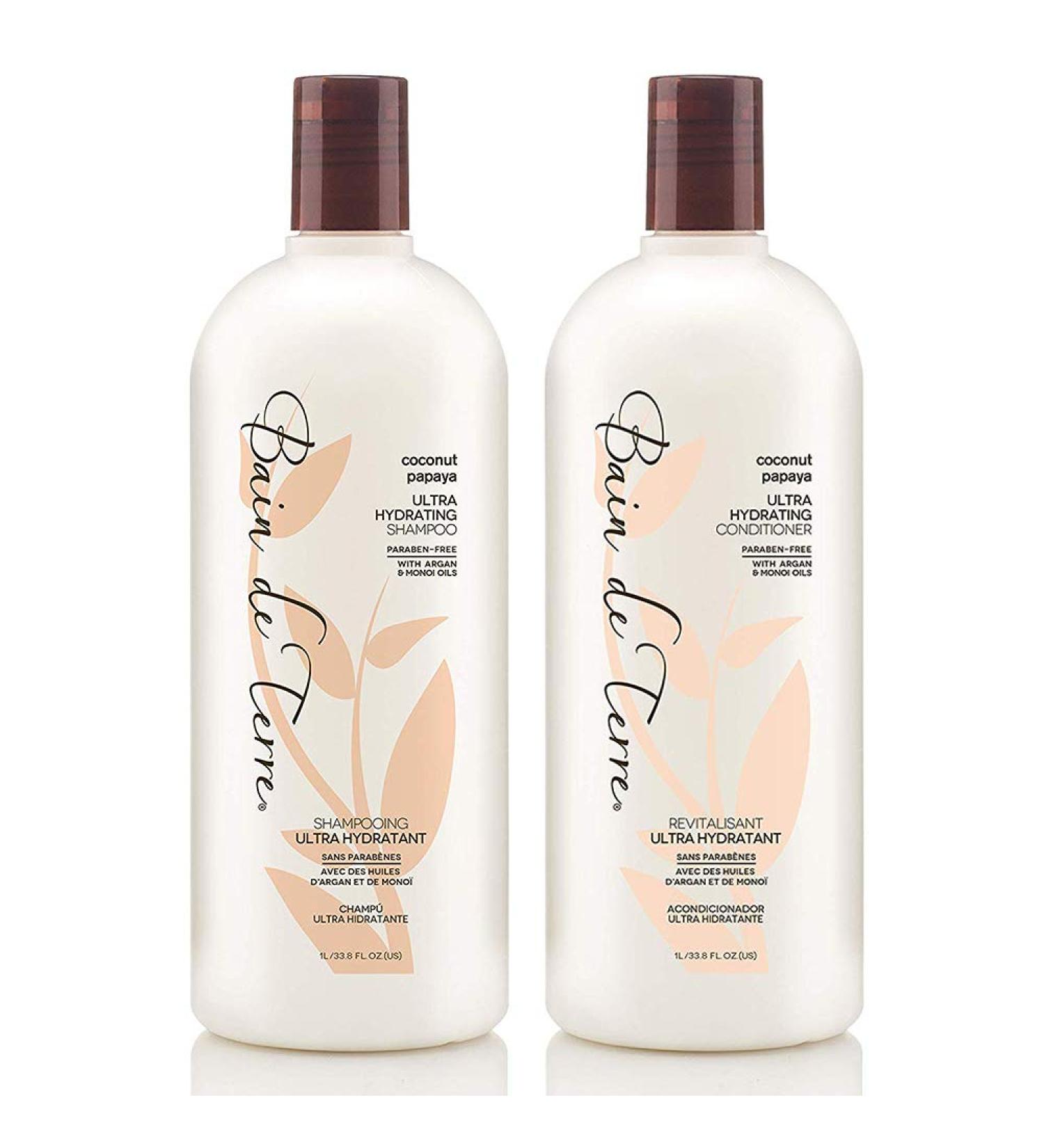 Bain De Terre Coconut Papaya Ultra Hydrating Shampoo/Conditioner Liter Duo - Buy Online on GoSupps.com