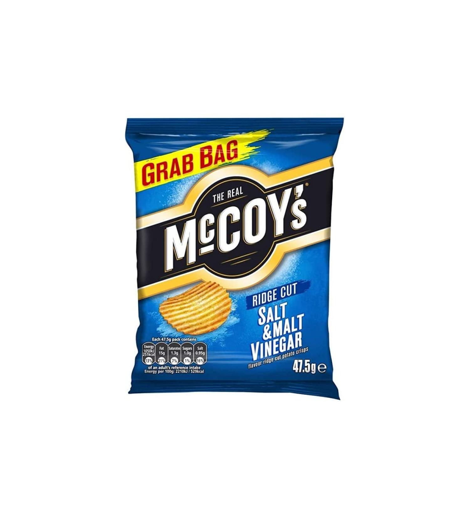 McCoy's Ridge Cut Crisps 36x45g (Salt & Malt Vinegar)