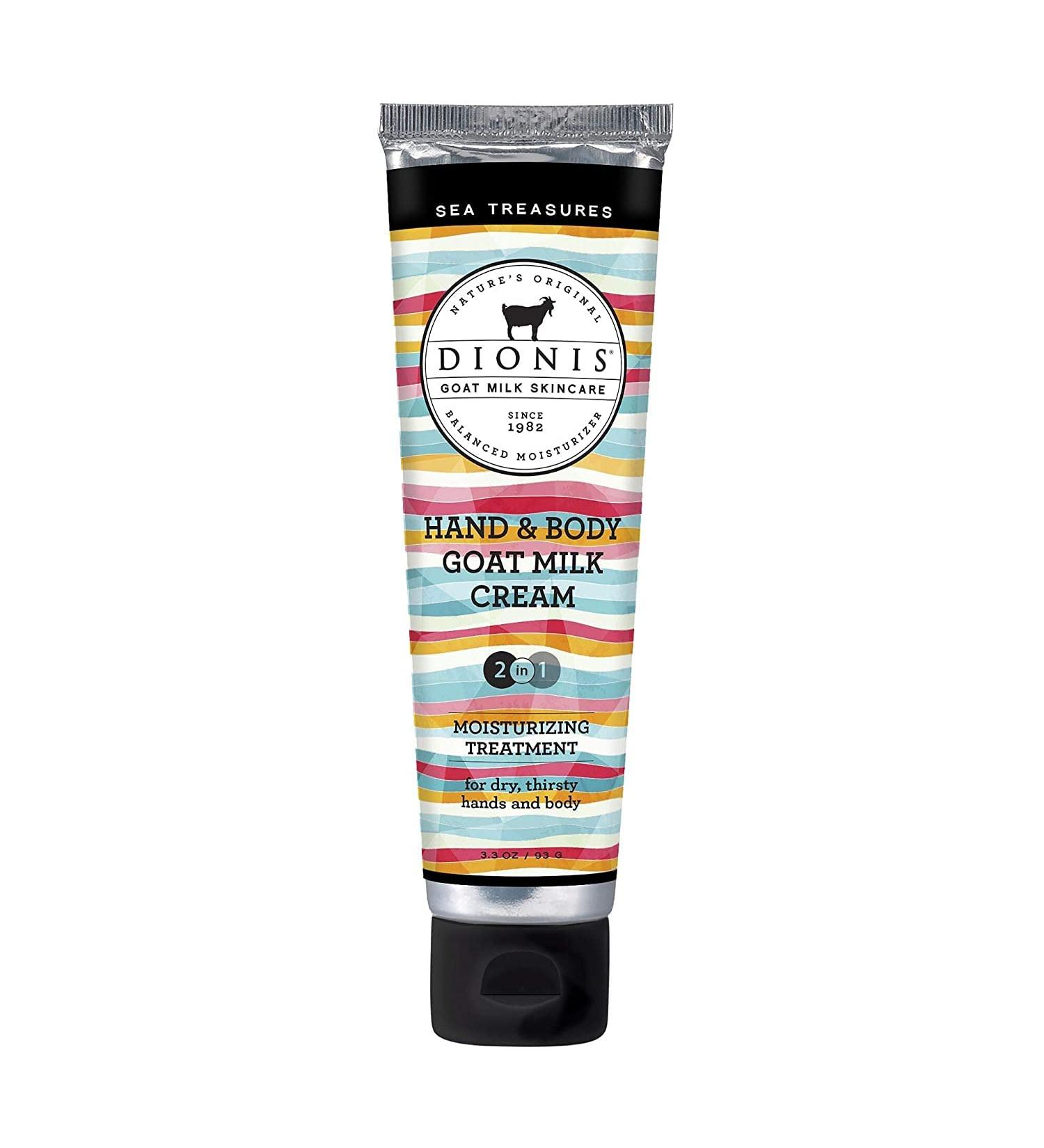 Dionis Goat Milk Skincare 3.3 oz Sea Treasures Hand & Body Cream - Travel Size Lotion for Hydrating Dry Skin - Cruelty-Free, Made in USA, Paraben-Free - Buy Online on GoSupps.com