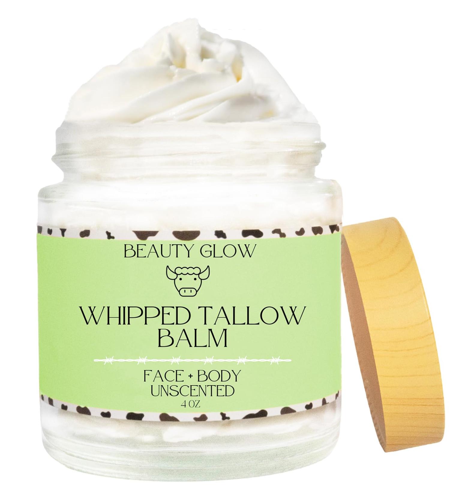 Organic Whipped Beef Tallow & Rosehip Oil - Natural Moisturizer Cream for Sensitive Skin - Unscented Body Butter 4 Fl Oz - Buy Online on GoSupps.com