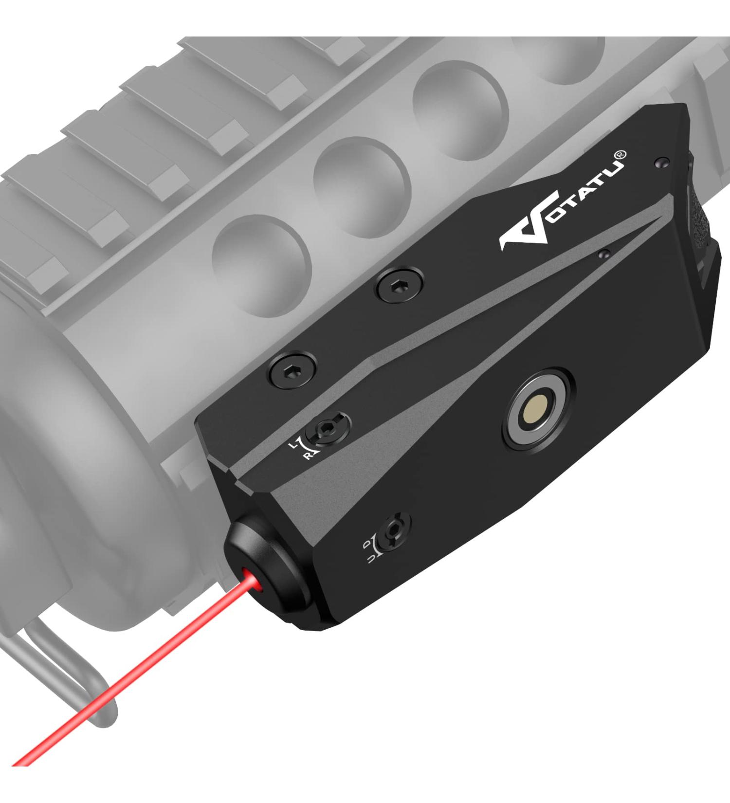 Votatu P4L-R Rifle Laser Sight for Picatinny, Tactical Rail Red Laser Beam with Strobe Function, USB Magnetic Rechargeable - Buy Online on GoSupps.com