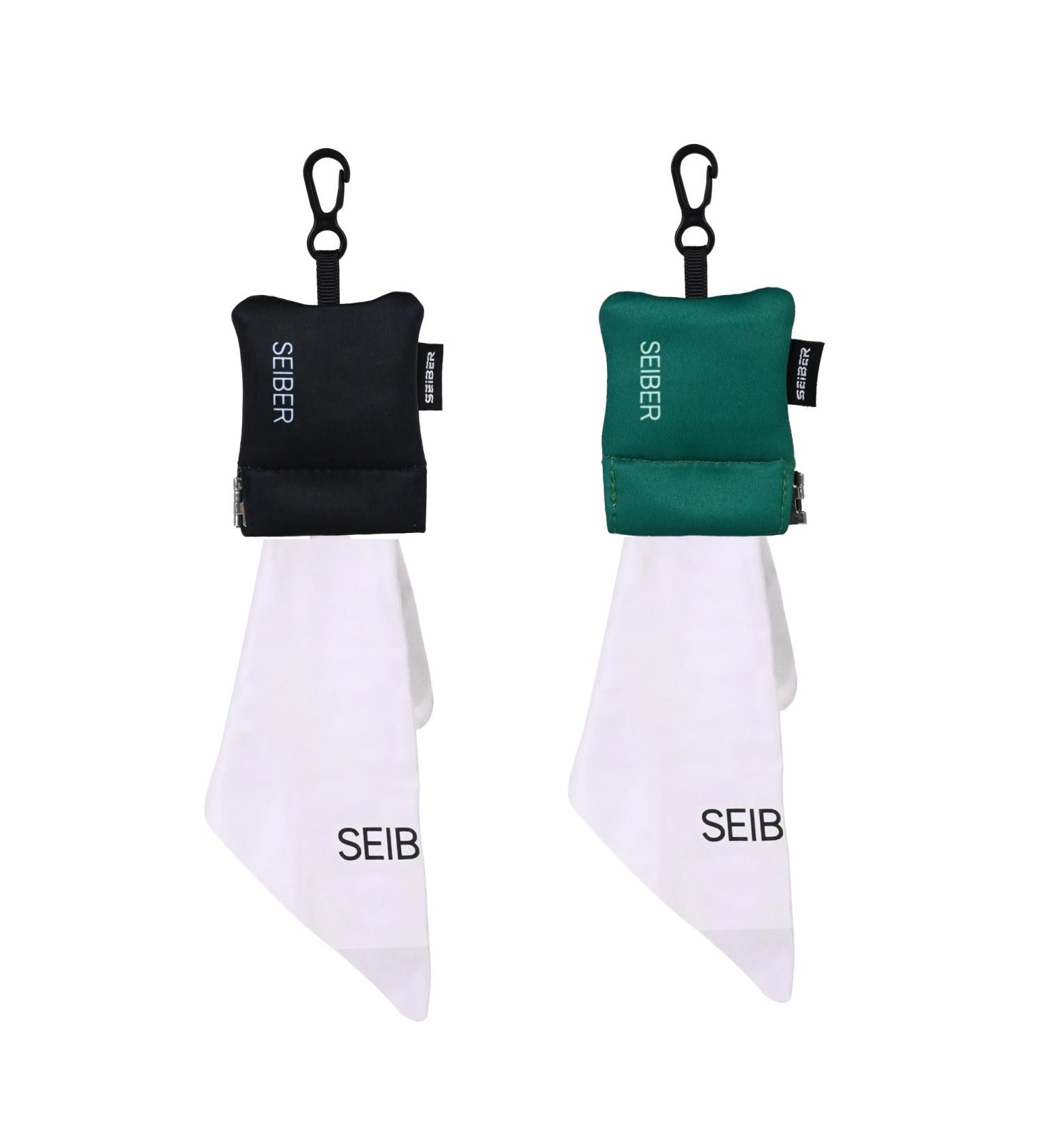 SEIBER Eyeglass Cleaning Microfiber Cloth (2PCS) 7x7" Glasses Cleaner with Neoprene Pouch for Sunglasses Laptops Cameras and Screens Black & Dark Green - Buy Online on GoSupps.com