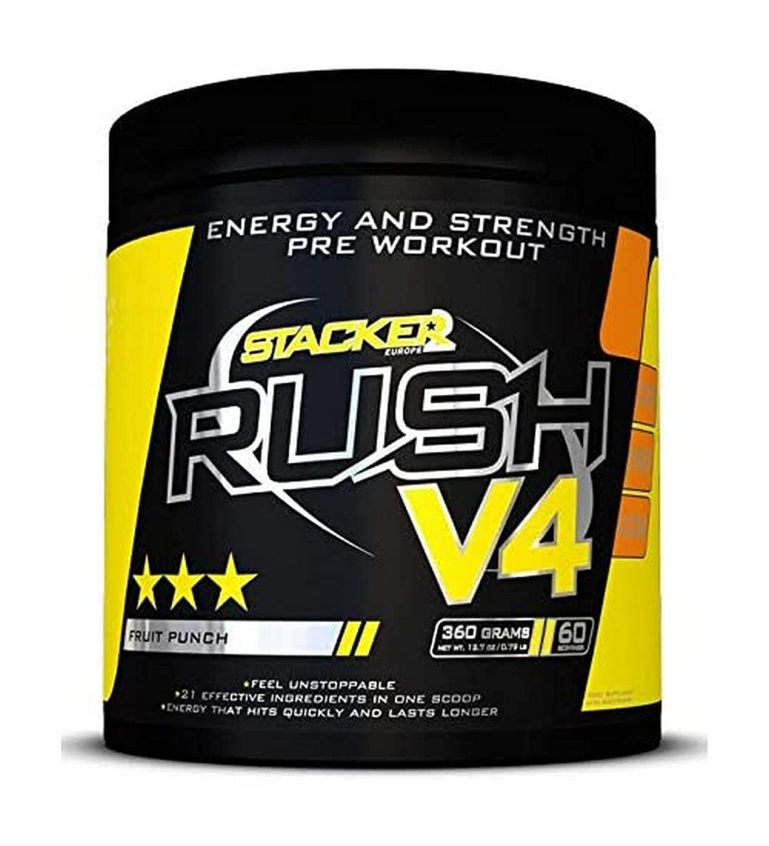 Buy Stacker2 Rush V4 Fruit Punch  (60 Servings) Fast International Shipping & Top Quality Energy Supplement - Buy Online on GoSupps.com