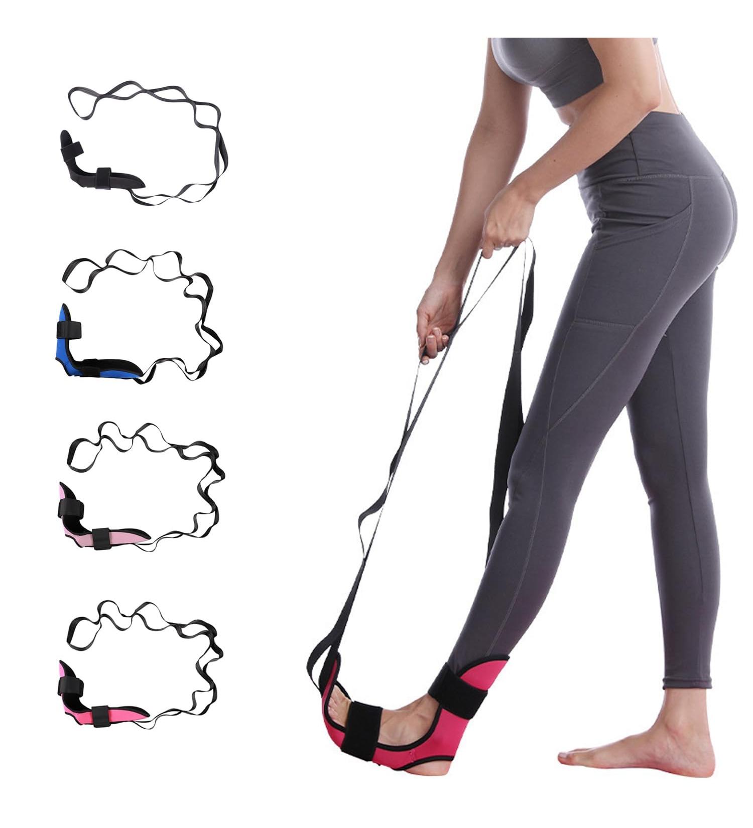 Lushnessu Multi-functional Foot Stretching Strap for Relieving Plantar Fasciitis Achilles Tendonitis and Leg Muscle Pain Suitable for Dancers Fitness and Yoga Enthusiasts(Red) - Buy Online on GoSupps.com