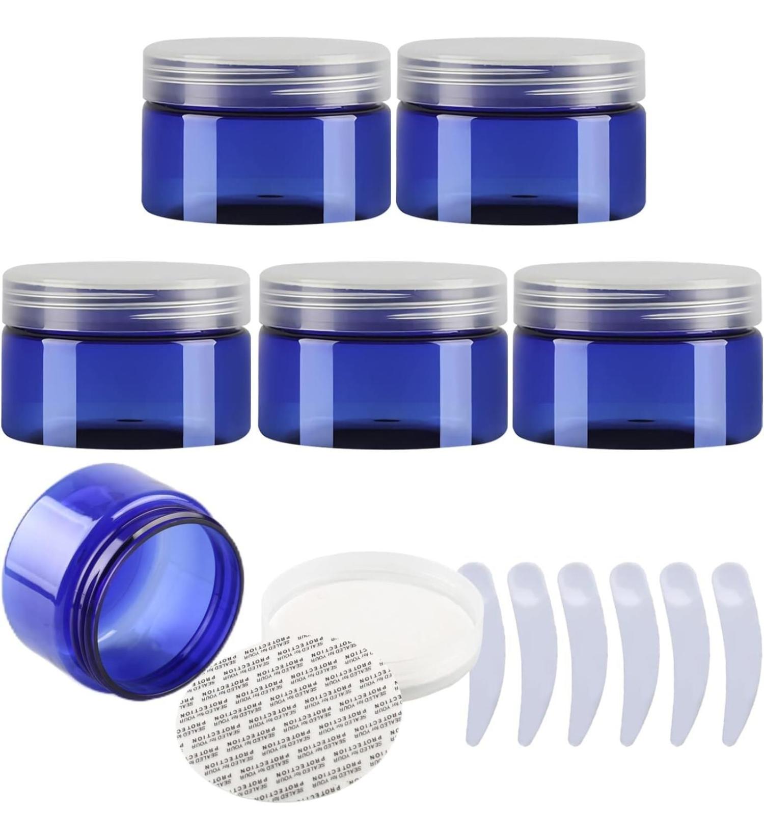 travel pots for cream small pots with lids Pack of 6 Â  100ml Blue Plastic Cream Jars Cosmetic Pots withÂ Clear Lids Containers for Toiletries (Color : Blauw Size : 150ml) 150ml Blauw - Buy Online on GoSupps.com