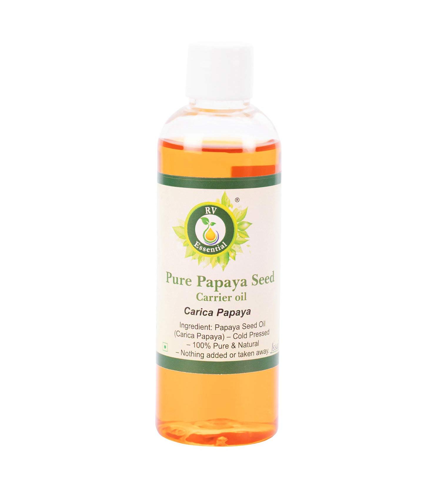 R V Essential 100% Pure Papaya Seed Carrier Oil 100ml - Cold Pressed Carica Papaya Oil - Buy Online on GoSupps.com