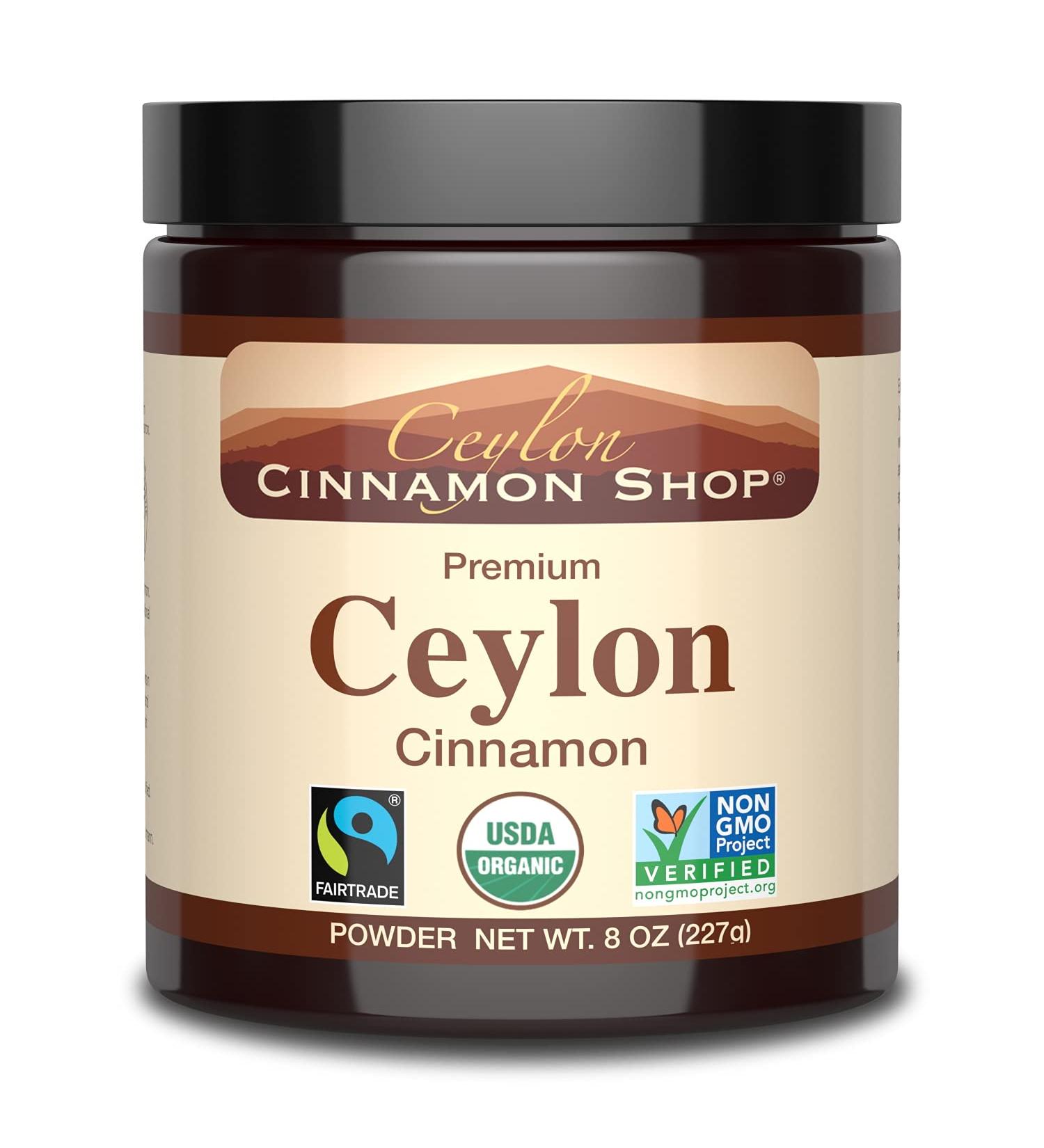 Organic Ceylon Cinnamon (100% Certified) Powder  8 ounces by Ceylon Cinnamon Shop - Buy Online on GoSupps.com
