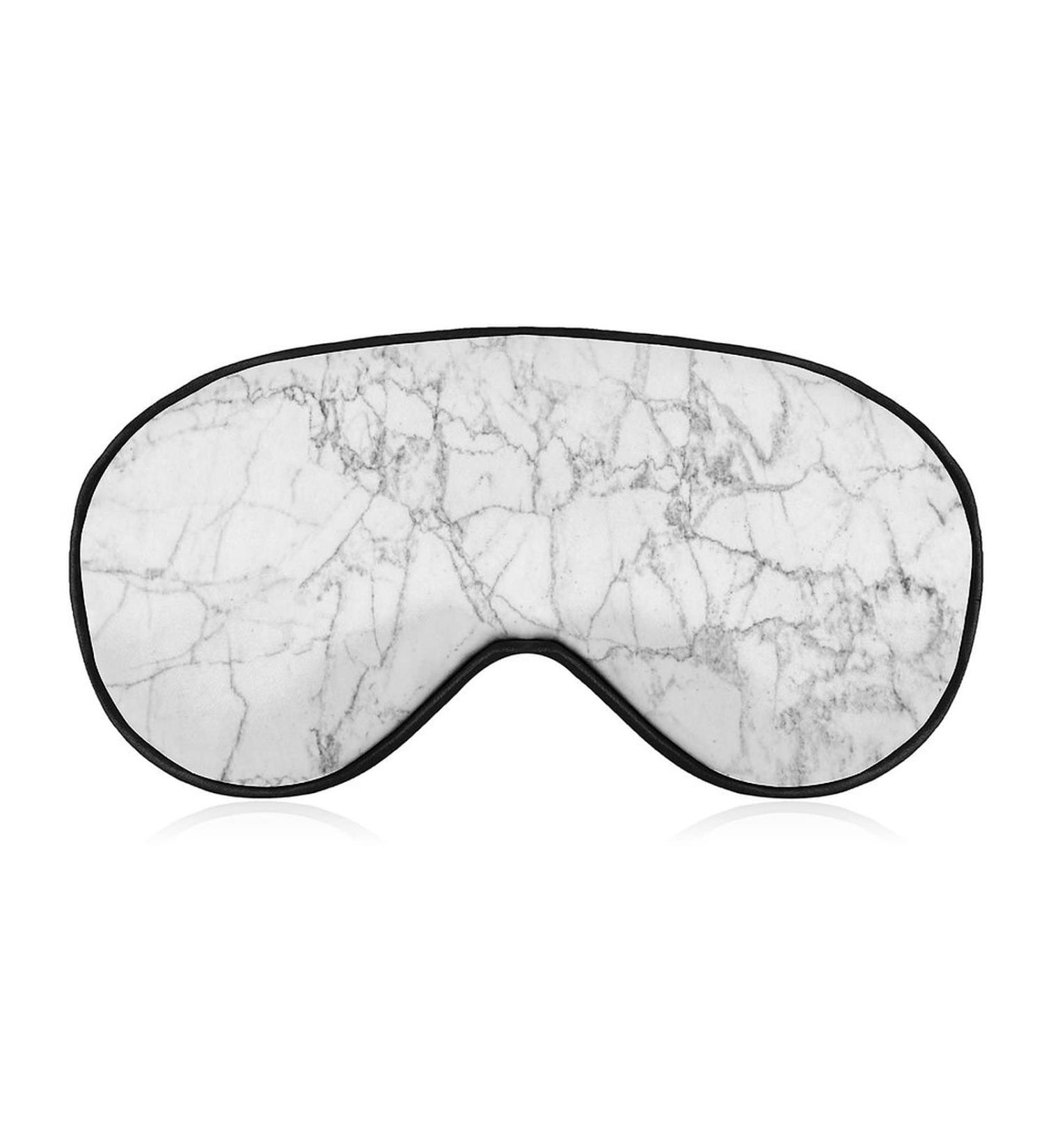 Buy Adjustable White and Black Marble Texture Sleep Mask for Women - Comfortable Eye Shades Cover with Elastic Strap | International Shipping Available - Buy Online on GoSupps.com