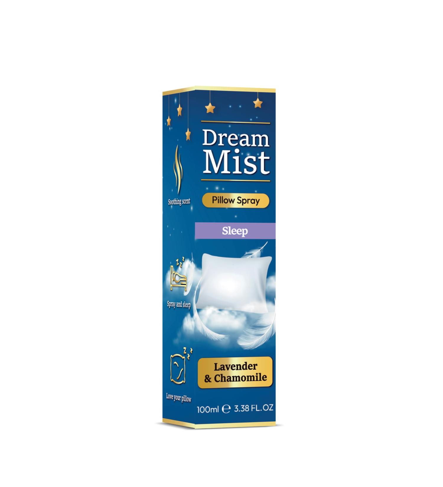 Dream Mist Pillow Spray | Sleep Aid Sleep Spray Anxiety Relief | Rescue Remedy for Anxiety Stress | Helps You to Relax and Fall Asleep (Lavender & Chamomile) - Buy Online on GoSupps.com
