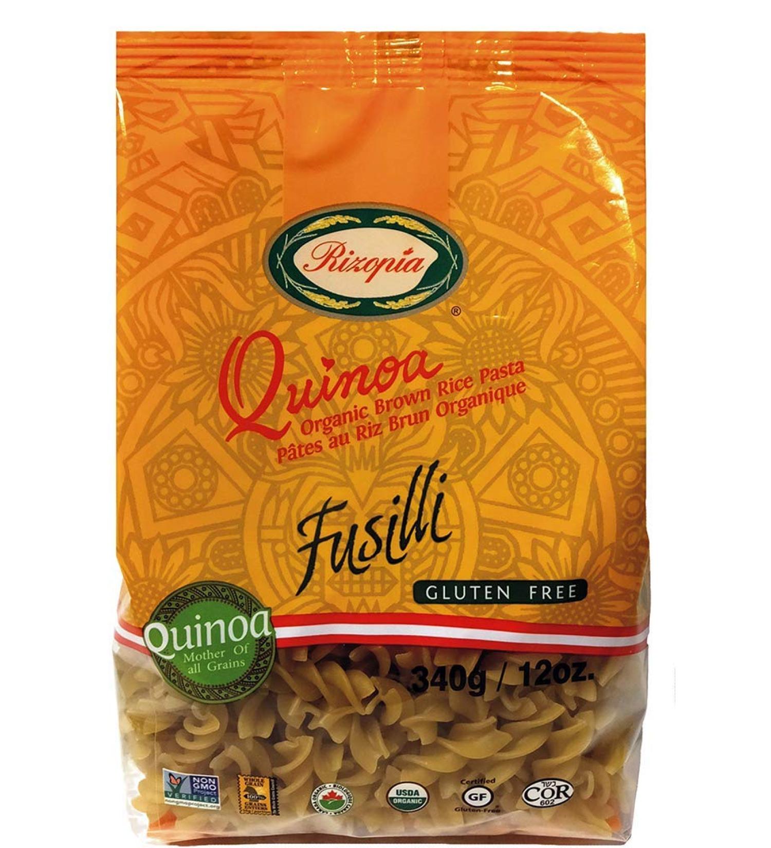 Rizopia Rice Pasta Organic Quinoa and Brown Rice Fusilli 340g