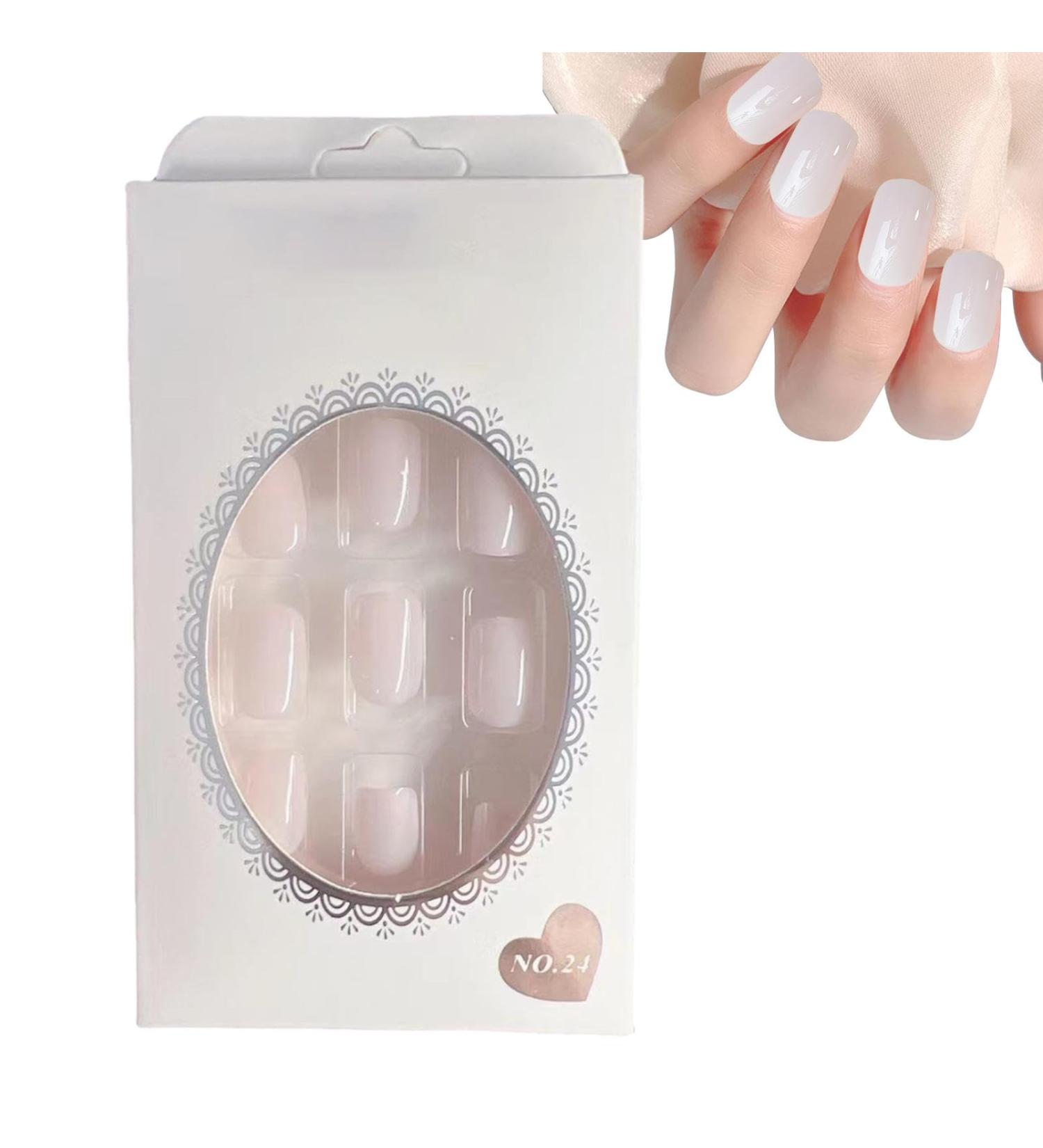 Fake Press On Nails Glue- Press On Nails Removable False Nails No Glue Press On Nails Short Fake Nails for Girls Women - Buy Online on GoSupps.com