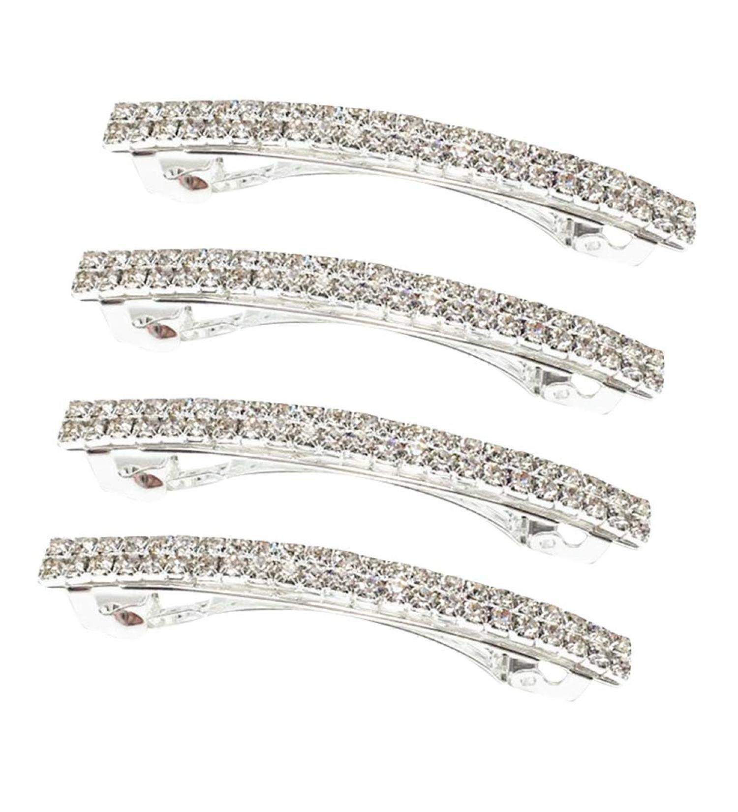 Sparkly Rhinestone Bow Hair Barrette | Small Metal Hair Clip for Girls | Crystal Hair Accessory - Buy Online on GoSupps.com