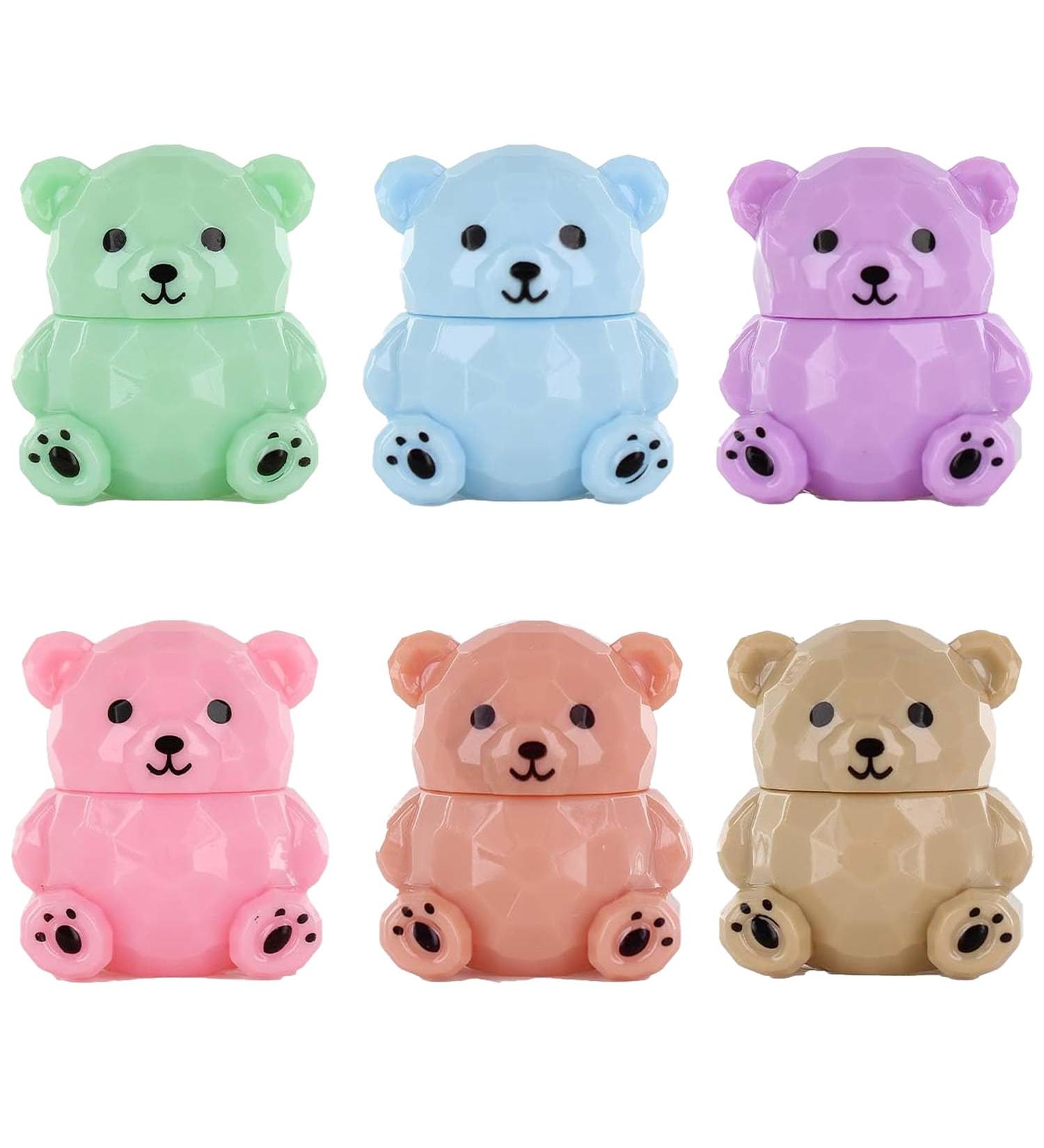 Glam Lux Bundle Teddy Bear Fruity Lip Balm Set 6 Flavors Twistable Smoother Lips Set of 6 Moisturizing Nourishing & Hydrating For Dry Chapped Lips For Women Girls & Tweens Beary Best