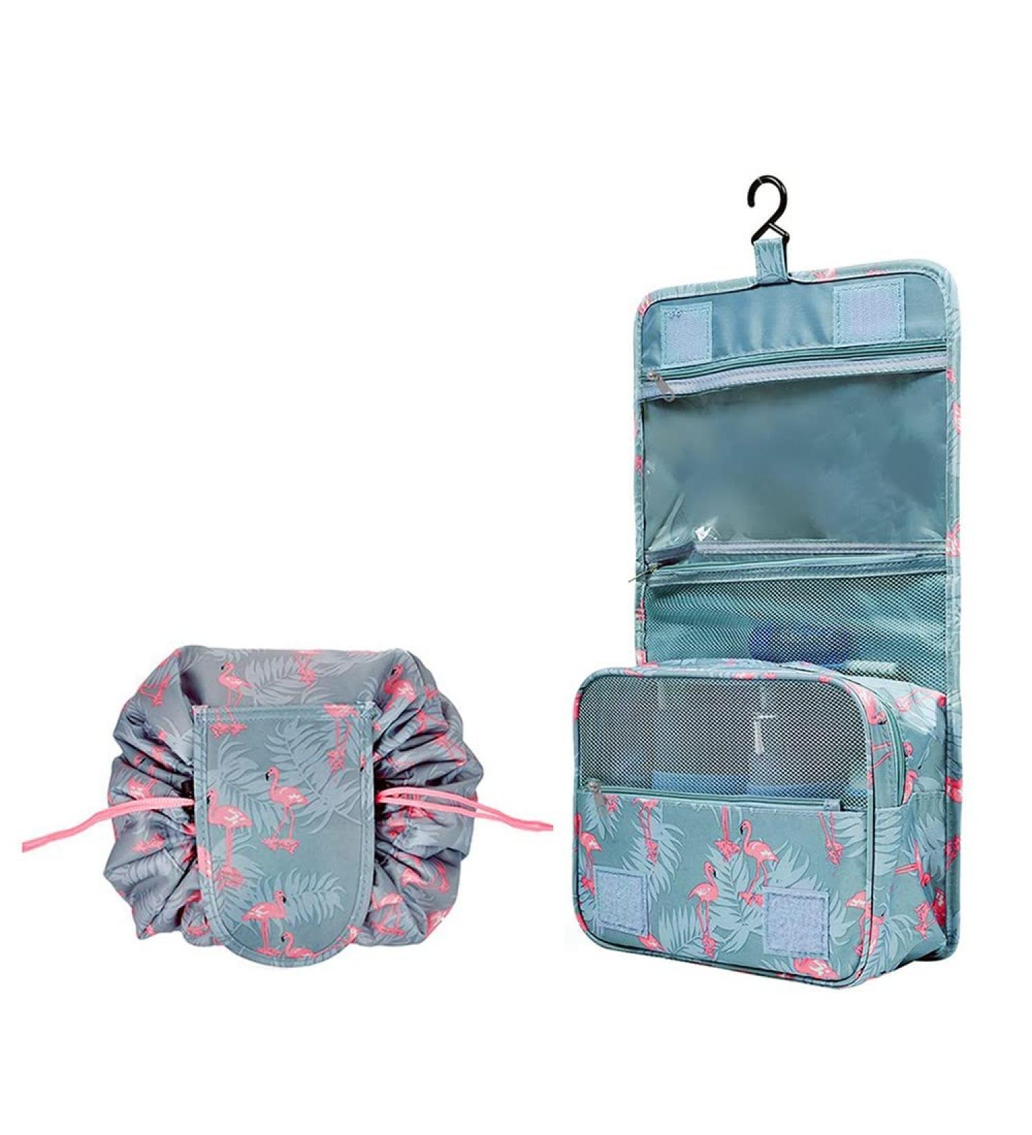 Buy 2 Pack Flamingo Cultural Hanging Travel Bag | Makeup Organizer for Girls & Women - Buy Online on GoSupps.com