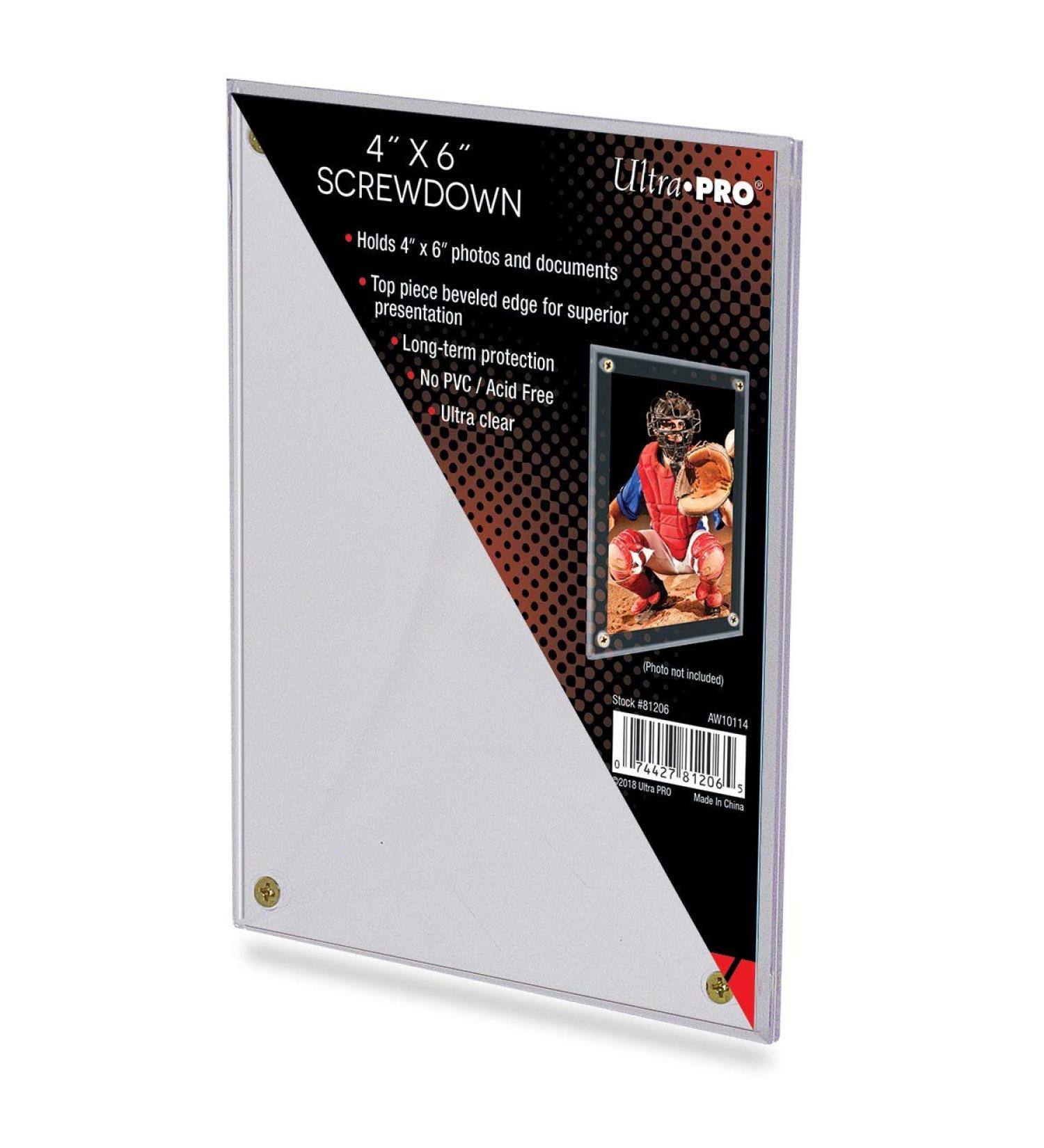 1 (One) Ultra-PRO Stor-Safe 4" x 6" Screwdowns for Postcards, Photos and other collectibles (4 Screw Screw Down)