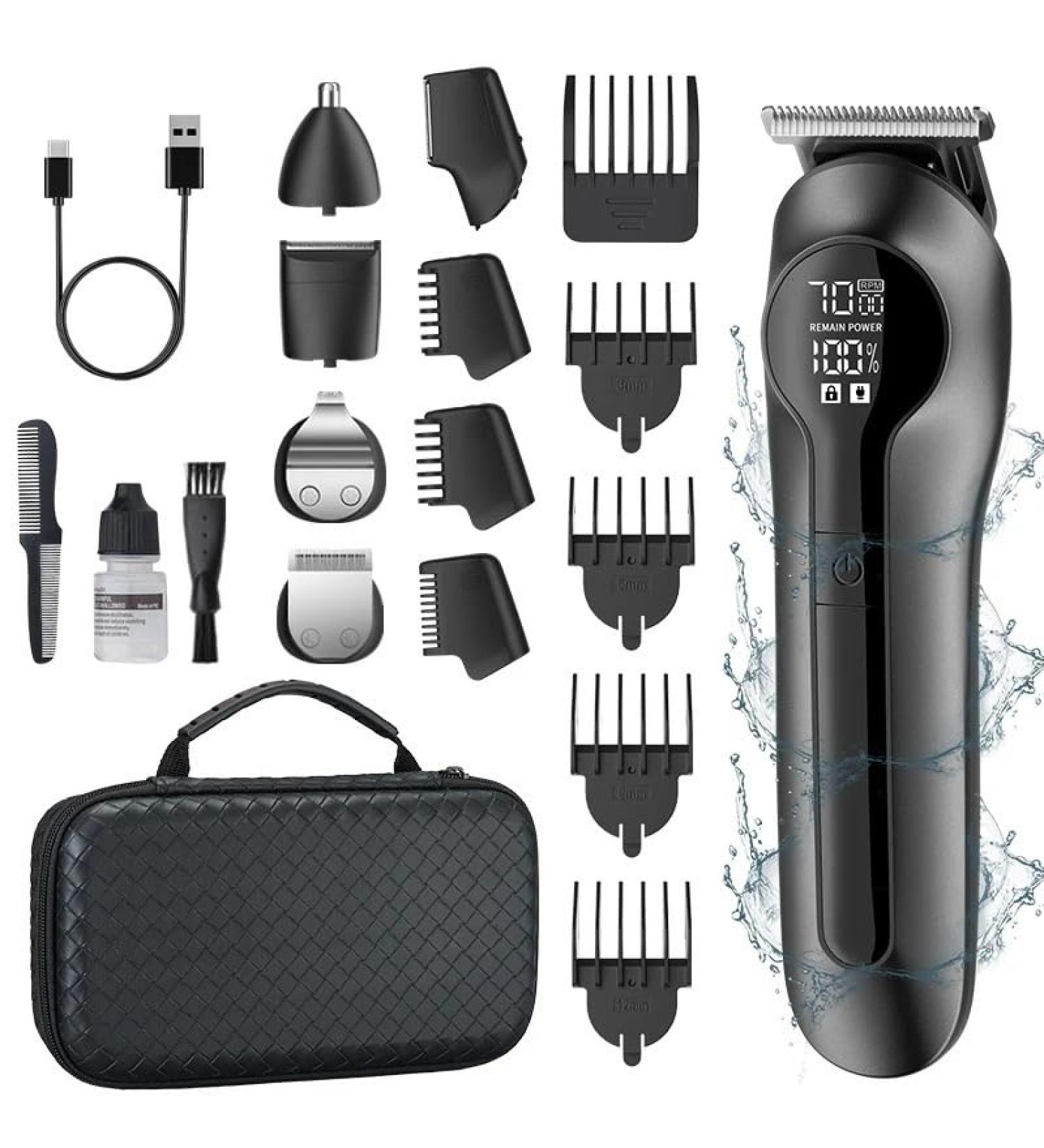 Professional Hair Clippers for Men - 6 in 1 Multifunctional Grooming Kit with Digital Display & High Power Electric Shaver - Buy Online on GoSupps.com
