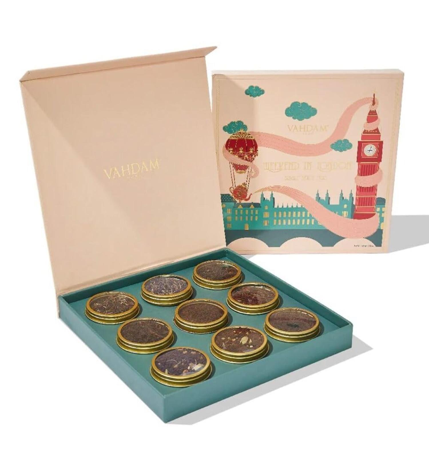 Vahdam Weekend in London Tea Gift Set | 9 Chai & Black Teas | 50+ Cups | Ideal Gift for Tea Lovers - Buy Online on GoSupps.com