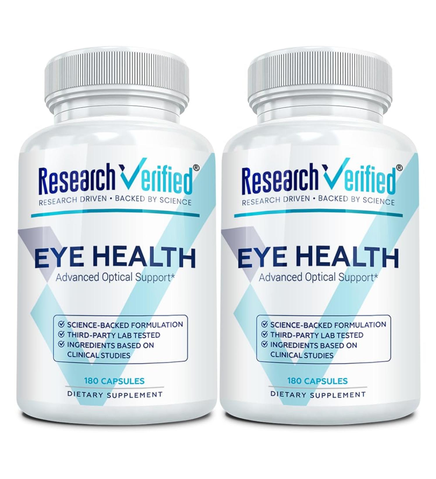 Research Verified Eye Health - Nourish and Protect Eyes and Vision, Support Healthy Retina, Improve Blood Supply to Eyes - Vitamins A, B, C, and E - 360 Capsules - 6 Month Supply - Made in The USA 180 Count (Pack of 2) - Buy Online on GoSupps.com