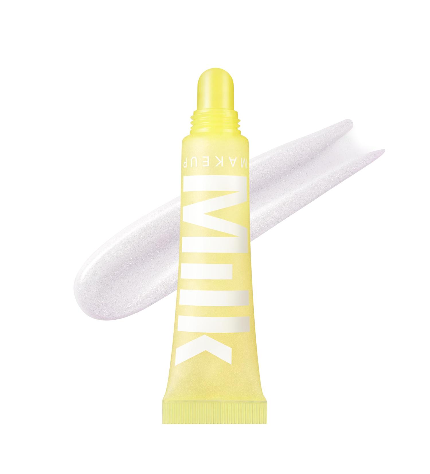 Milk Makeup Balmade Electrolyte Lip Balm Hydrating Sheer Gloss Nourishes + Replenishes Moisture Clean Vegan Formula with High-Shine Finish Electron - Clear Multicolor Shimmer Citrus Lemon - Buy Online on GoSupps.com