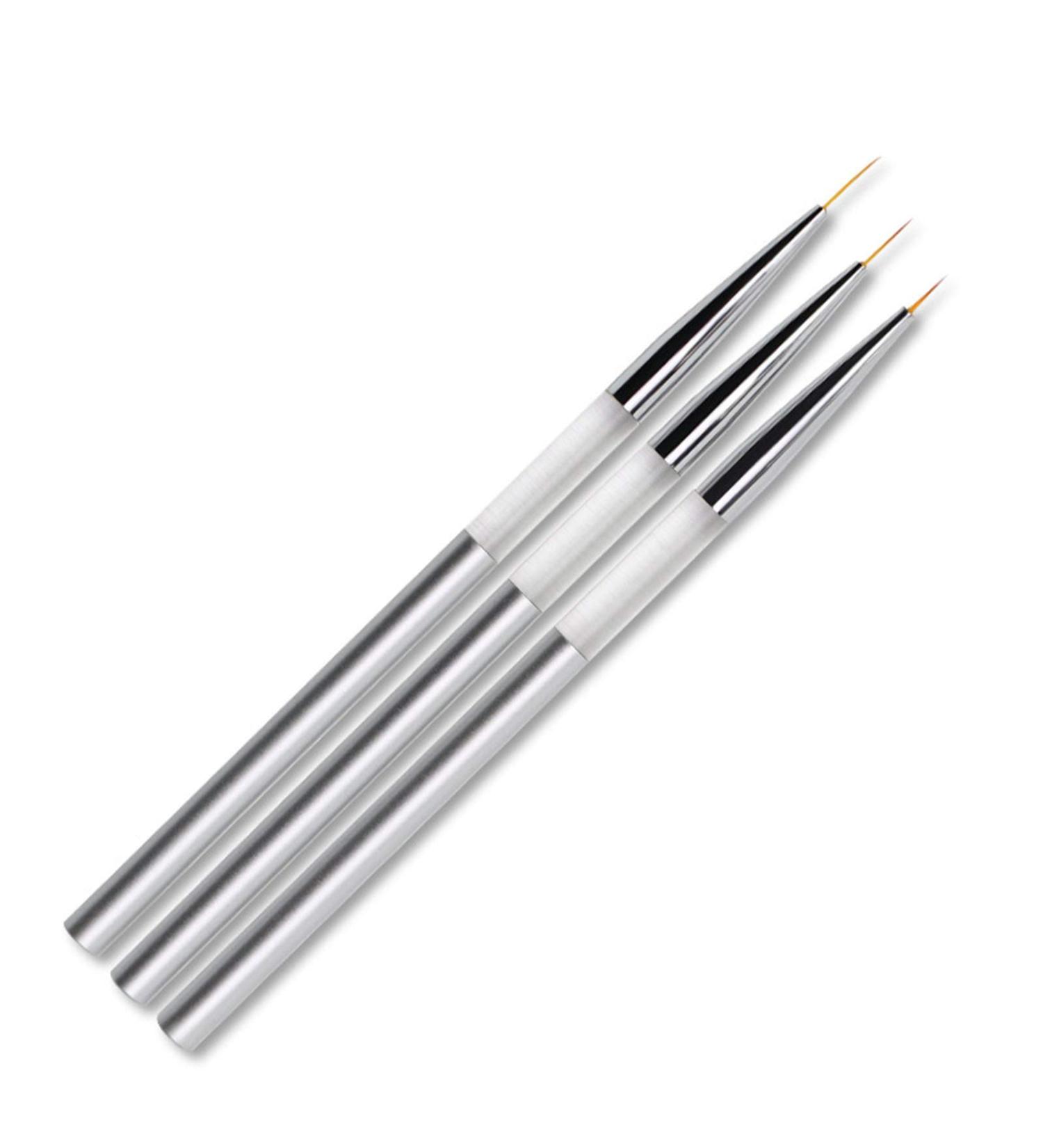 3 Pcs Nail Art Brush Tool Kit - Professional Drawing & Line Pens for Beautiful Nail Designs | International Shipping Available - Buy Online on GoSupps.com