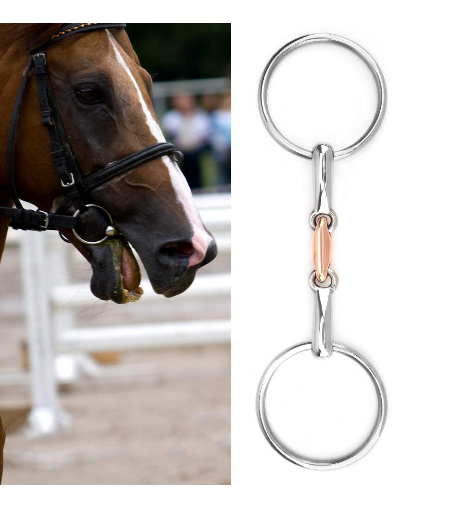 Horse Mouth Bit Stainless Steel Snaffle Bit Horse Ring Hollow Jointed Mouth Loose Thickeness Bit Loose Mouth Bit Roller for Horse Racing Accessory(11.5cm) - Buy Online on GoSupps.com