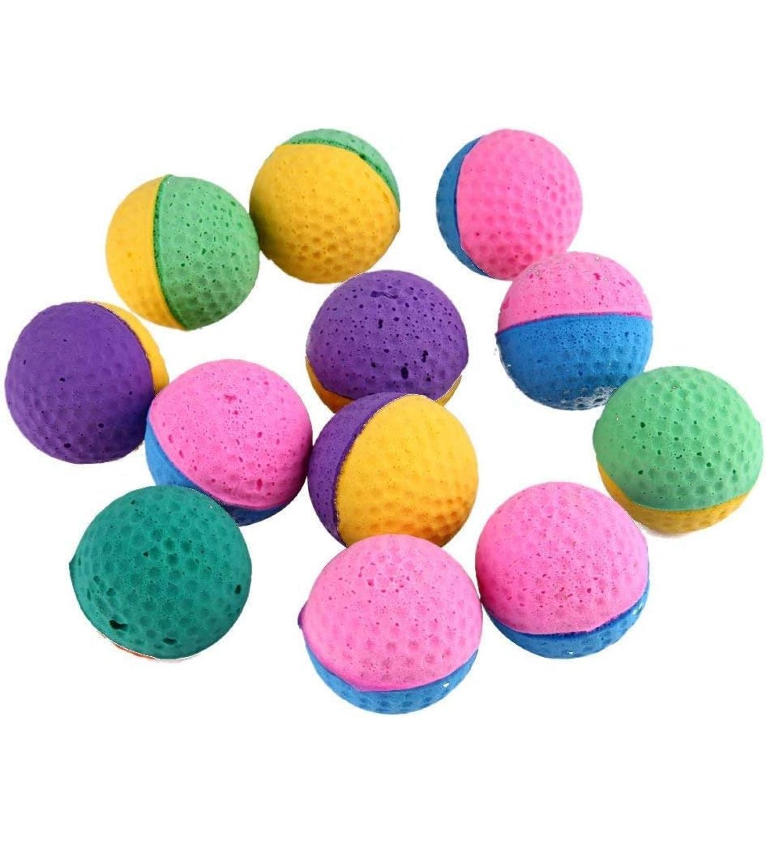 Ndier 8 Soft Cat Balls - Colorful Bite-Proof Latex Training Toys for Cats & Small Dogs - Perfect for Kittens - Buy Online on GoSupps.com