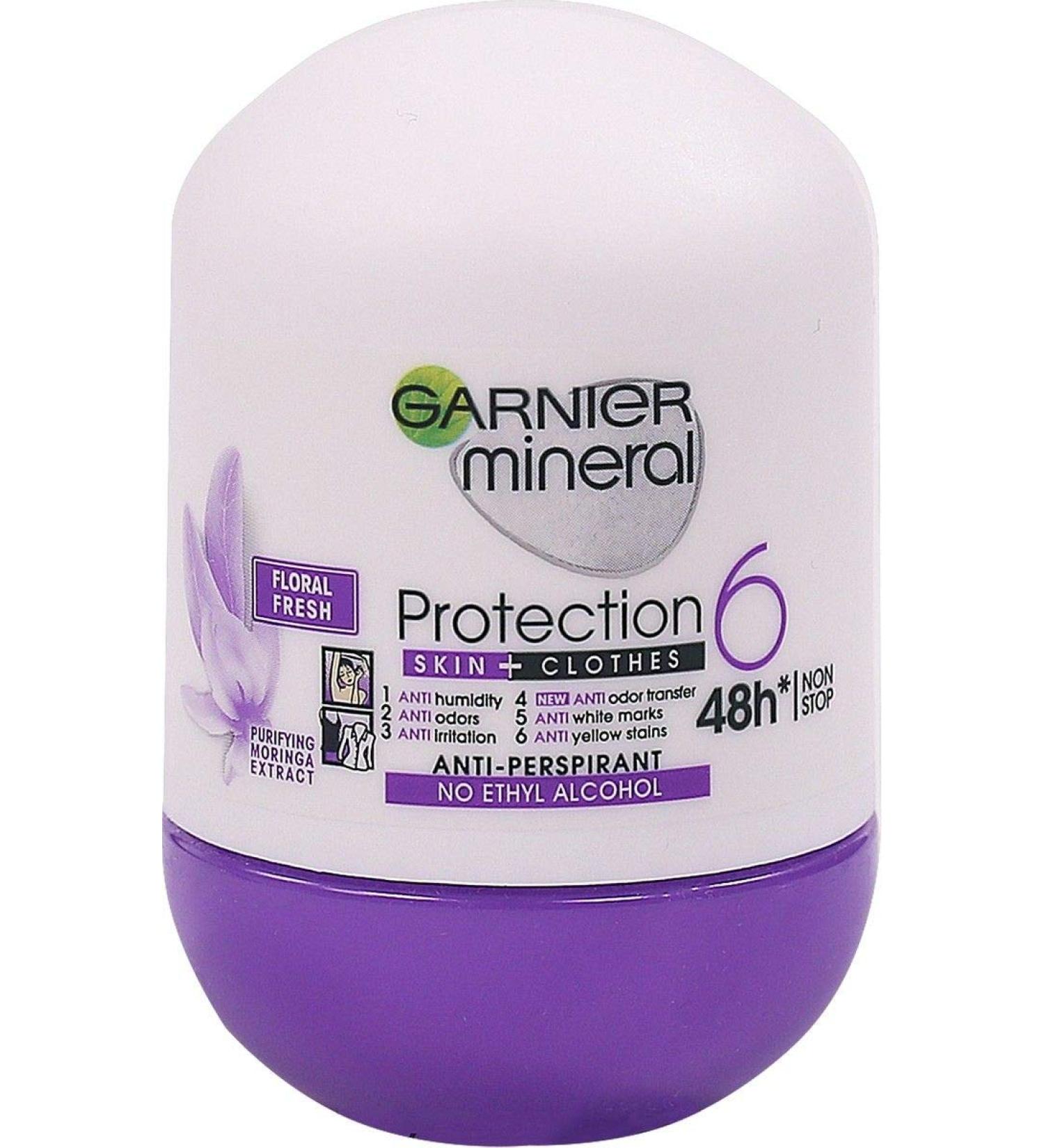 Garnier Mineral Roll On Antiperspirant Deodorant 48 Hours Protection Floral Fresh - 50 mL/1.69 fl oz