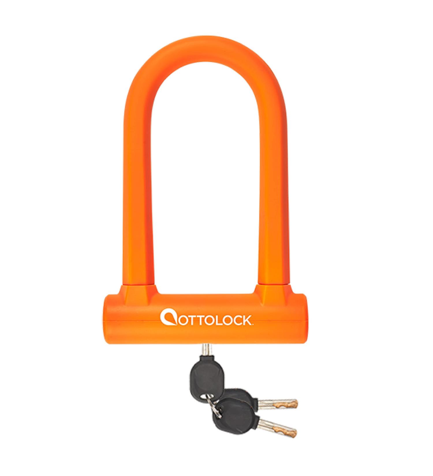 OTTOLOCK Sidekick Compact U-Lock | Lightweight Silicone-Coated Bike Lock in Orange - Buy Online on GoSupps.com