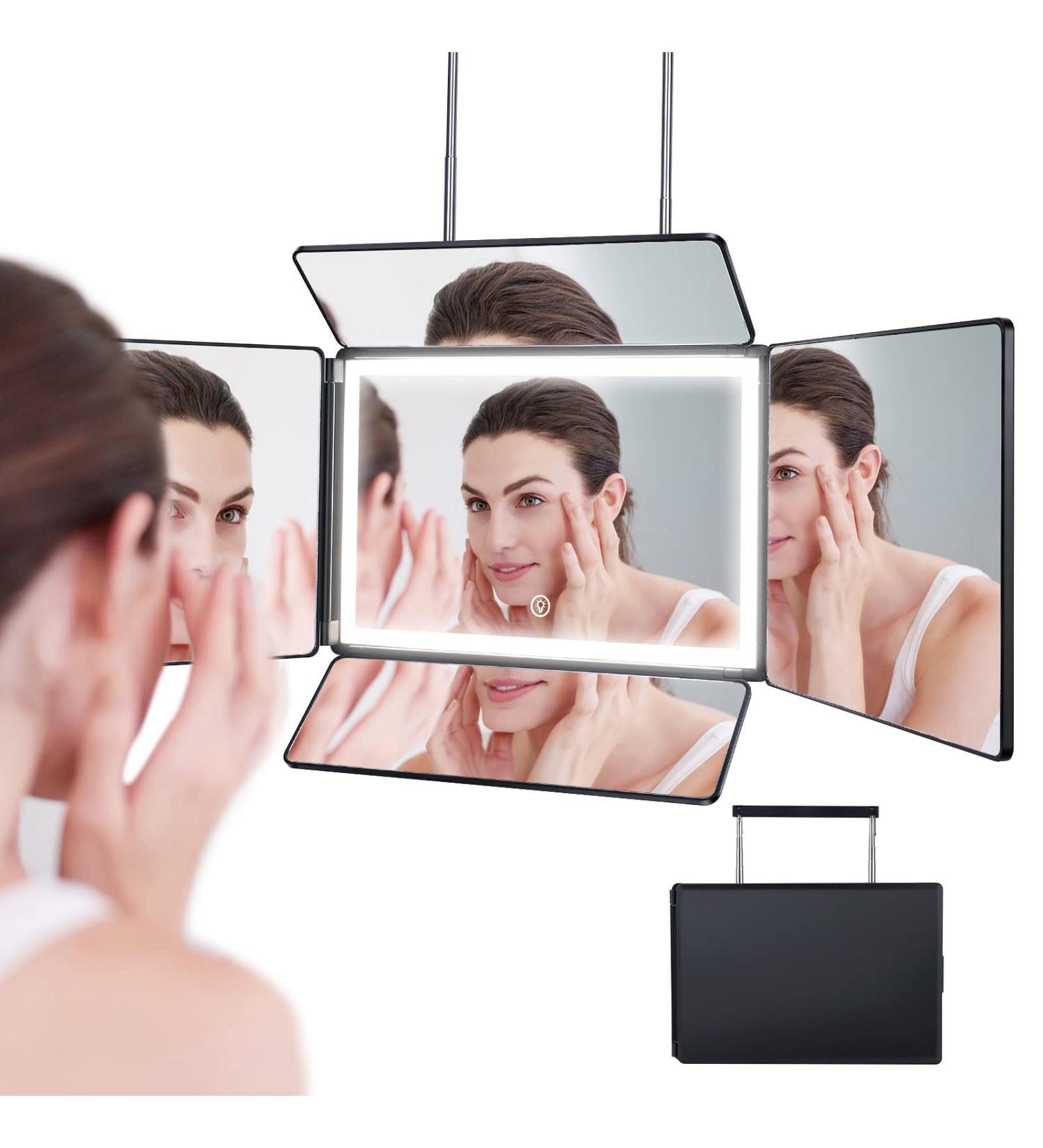 5 Way Barber Mirror with Light - Perfect DIY Haircut Tool for Men and Women - Adjustable Telescoping Hooks - Great Gift Idea - Single Pack - Buy Online on GoSupps.com