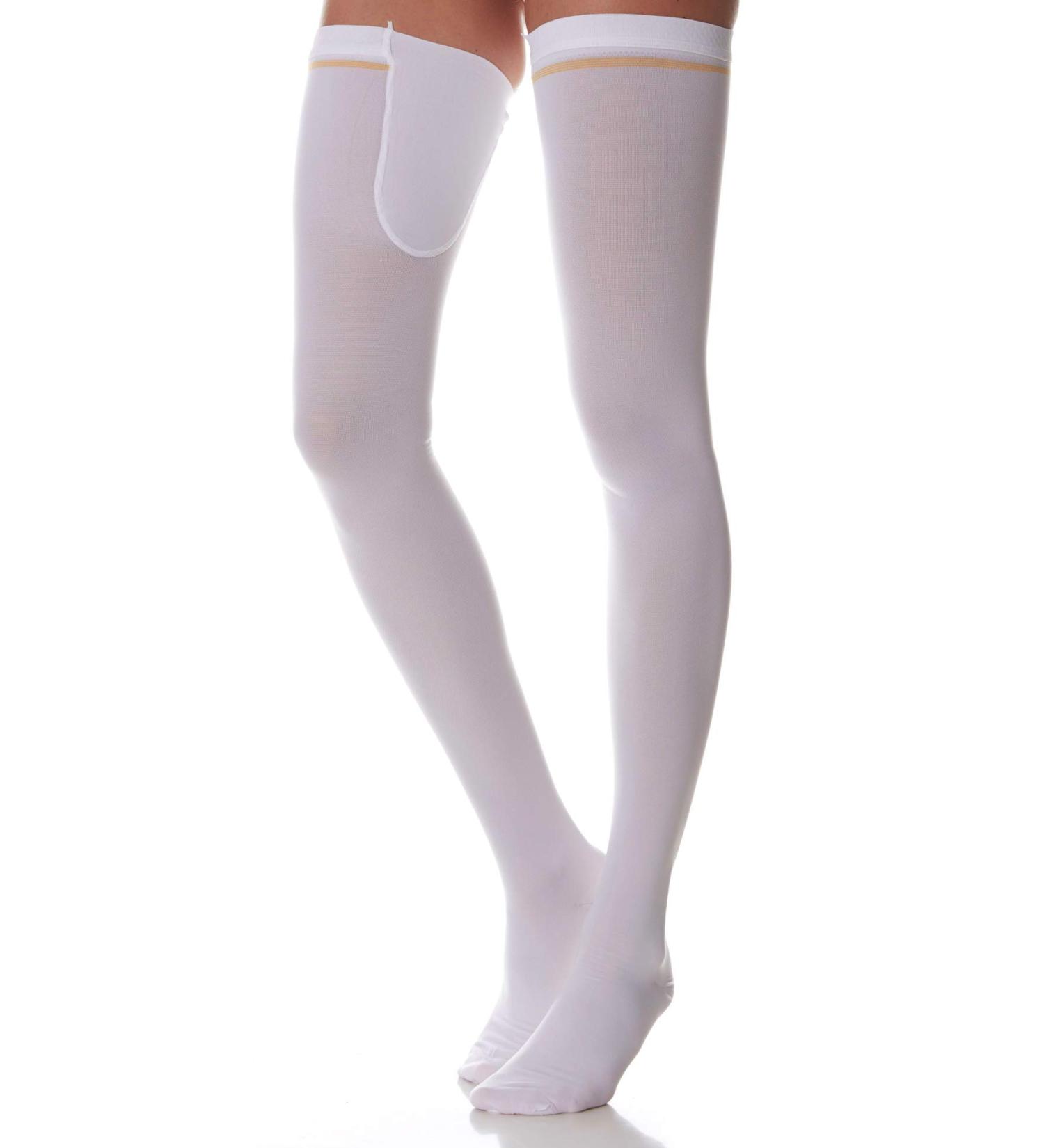 SCUDOTEX Compression Stockings - Self-Adhesive Thrombosis Prevention 18-24 mmHg Medium Length White Size 2 - International Shipping Available - Buy Online on GoSupps.com