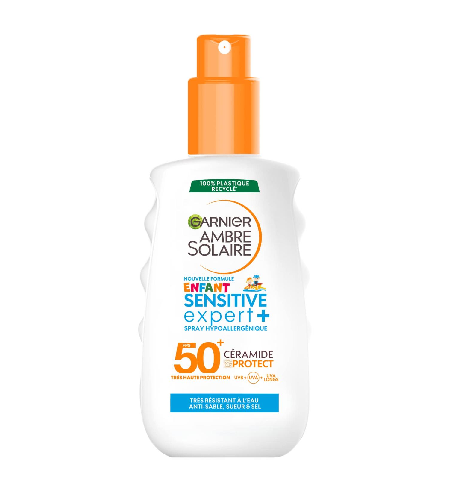Garnier Ambre Solaire Sensitive Expert+ Sun Spray Hypoallergenic for Children Very High Protection SPF 50+ Non-Greasy & Non-Sticky Waterproof 150ml